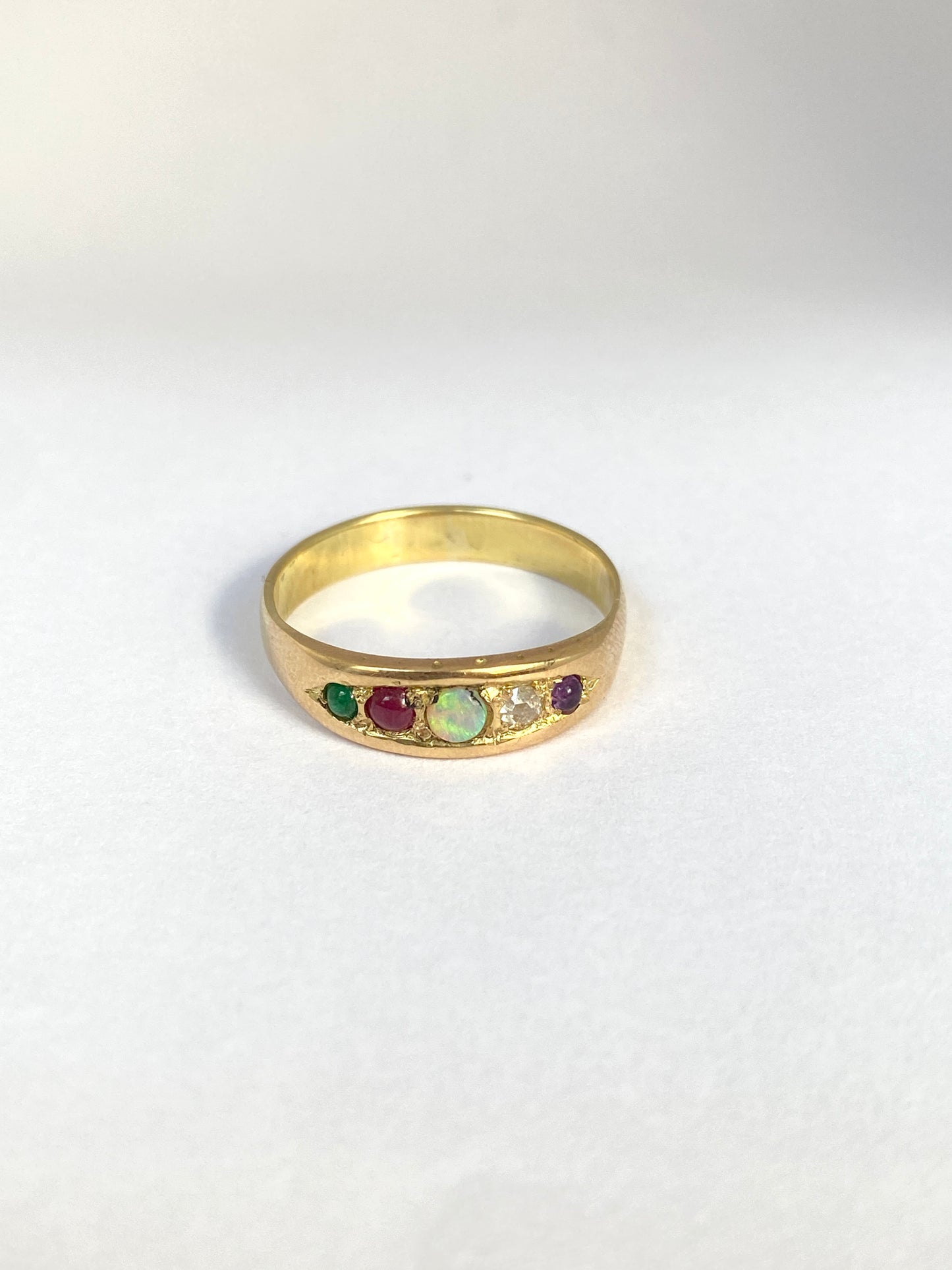 Vintage, 18ct Gold Multigem Acrostic, 'ADORE' ring