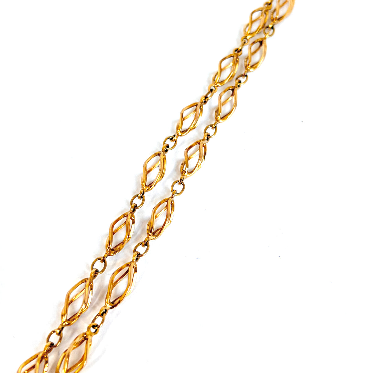 Very cool, 9ct Gold, 30 inch, Vintage, Open 'Cage' Link chain with lobster clasp, 16g
