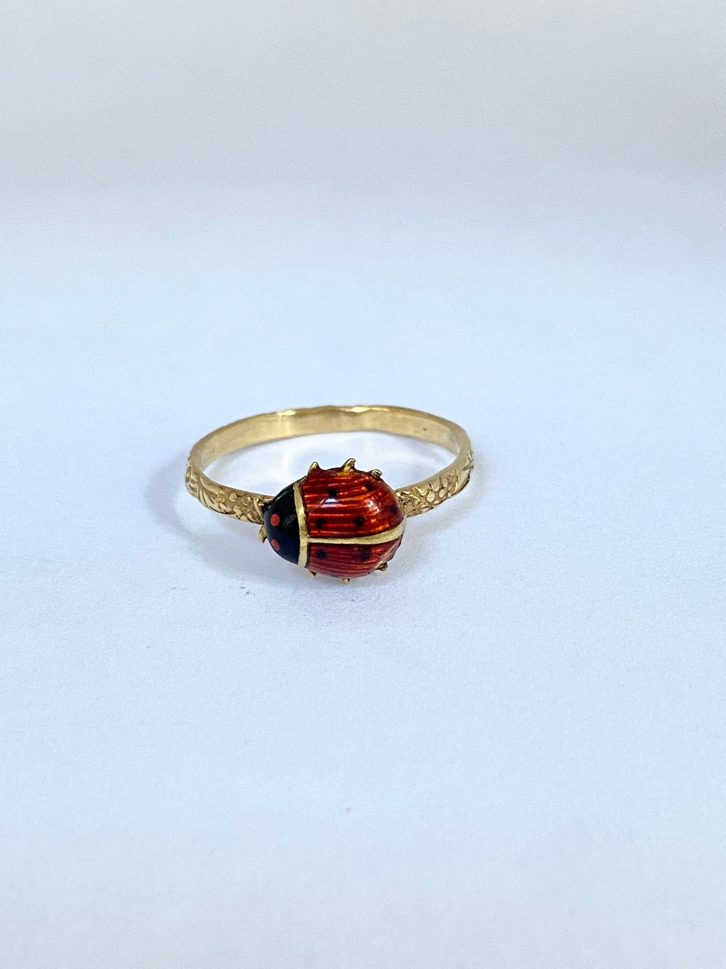 Antique, 15ct Gold and Enamel, Lucky Ladybird / Ladybug Ring