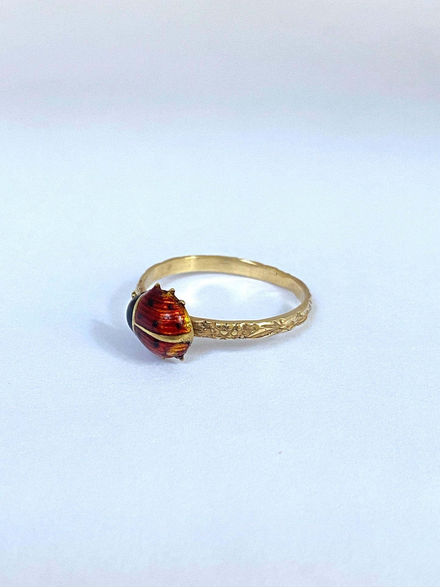 Antique, 15ct Gold and Enamel, Lucky Ladybird / Ladybug Ring