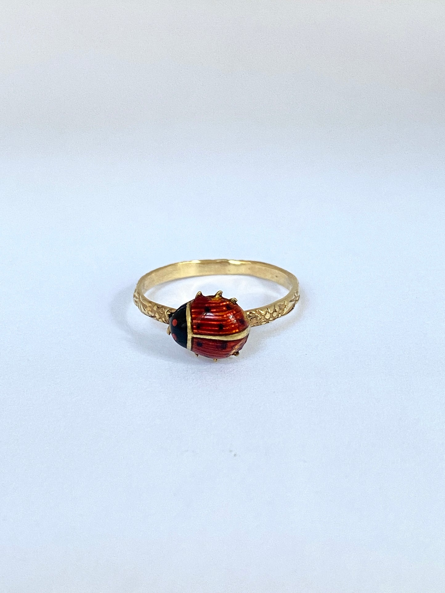 Antique, 15ct Gold and Enamel, Lucky Ladybird / Ladybug Ring