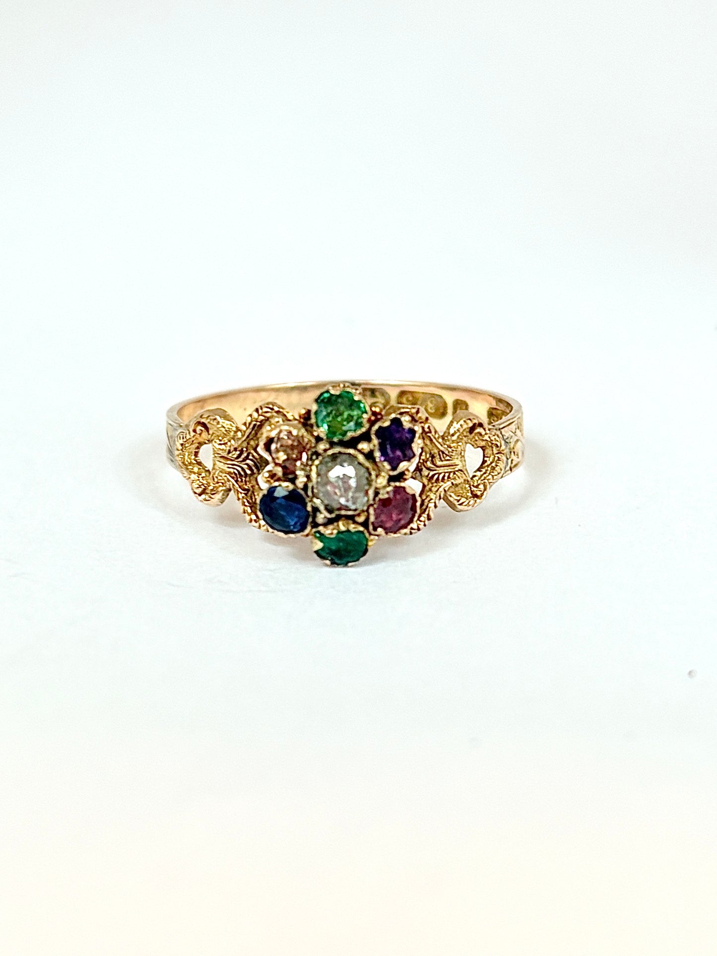 Victorian, 9ct Gold, Dearest Acrostic Multi-Gem Ring