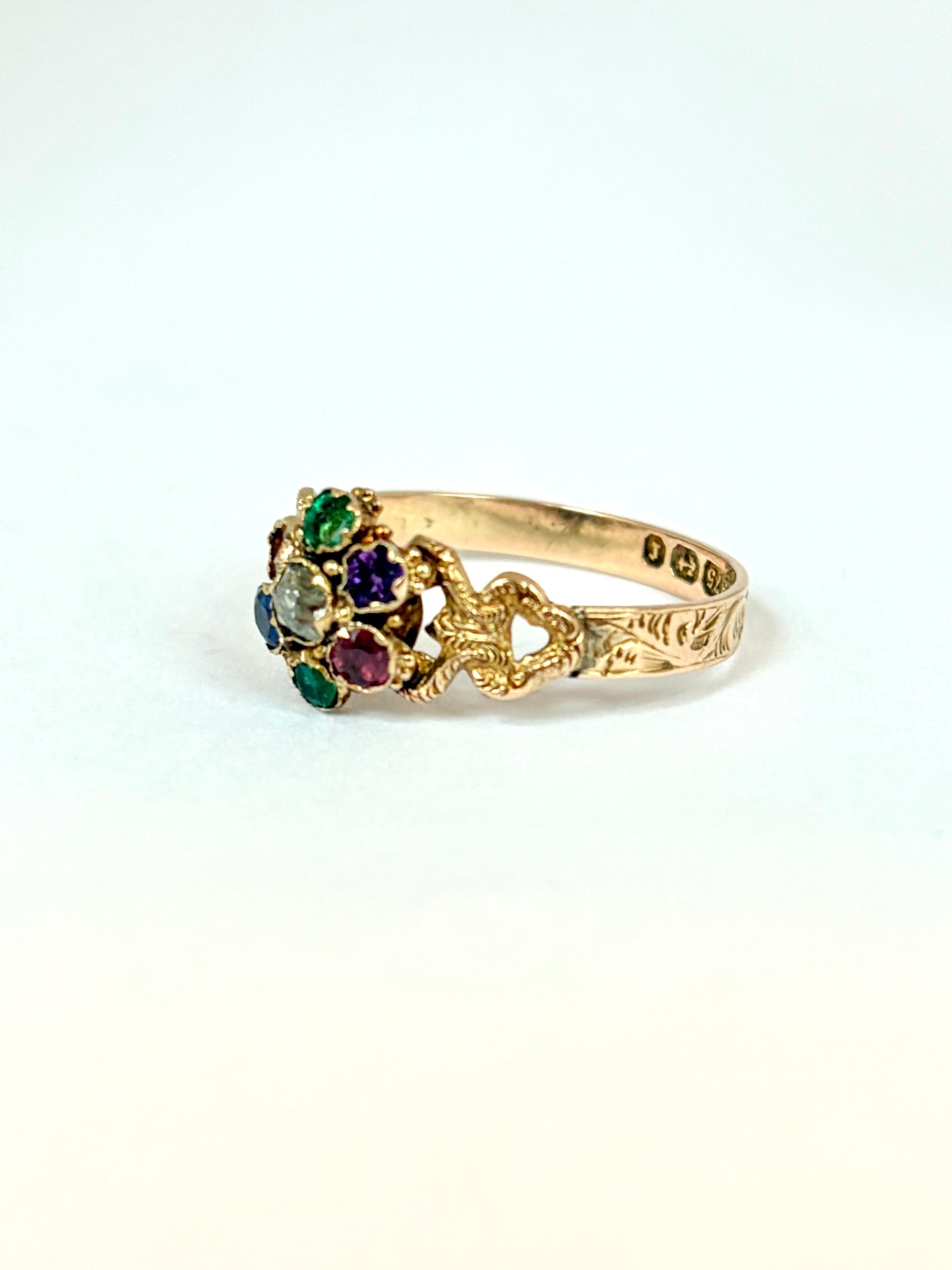 Victorian, 9ct Gold, Dearest Acrostic Multi-Gem Ring