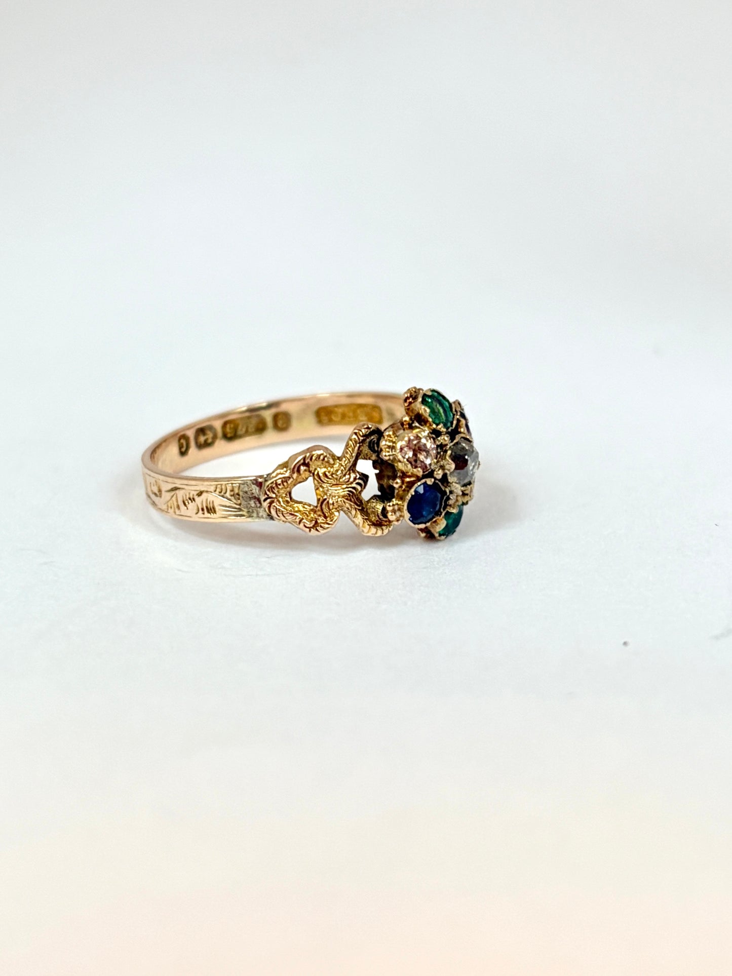 Victorian, 9ct Gold, Dearest Acrostic Multi-Gem Ring