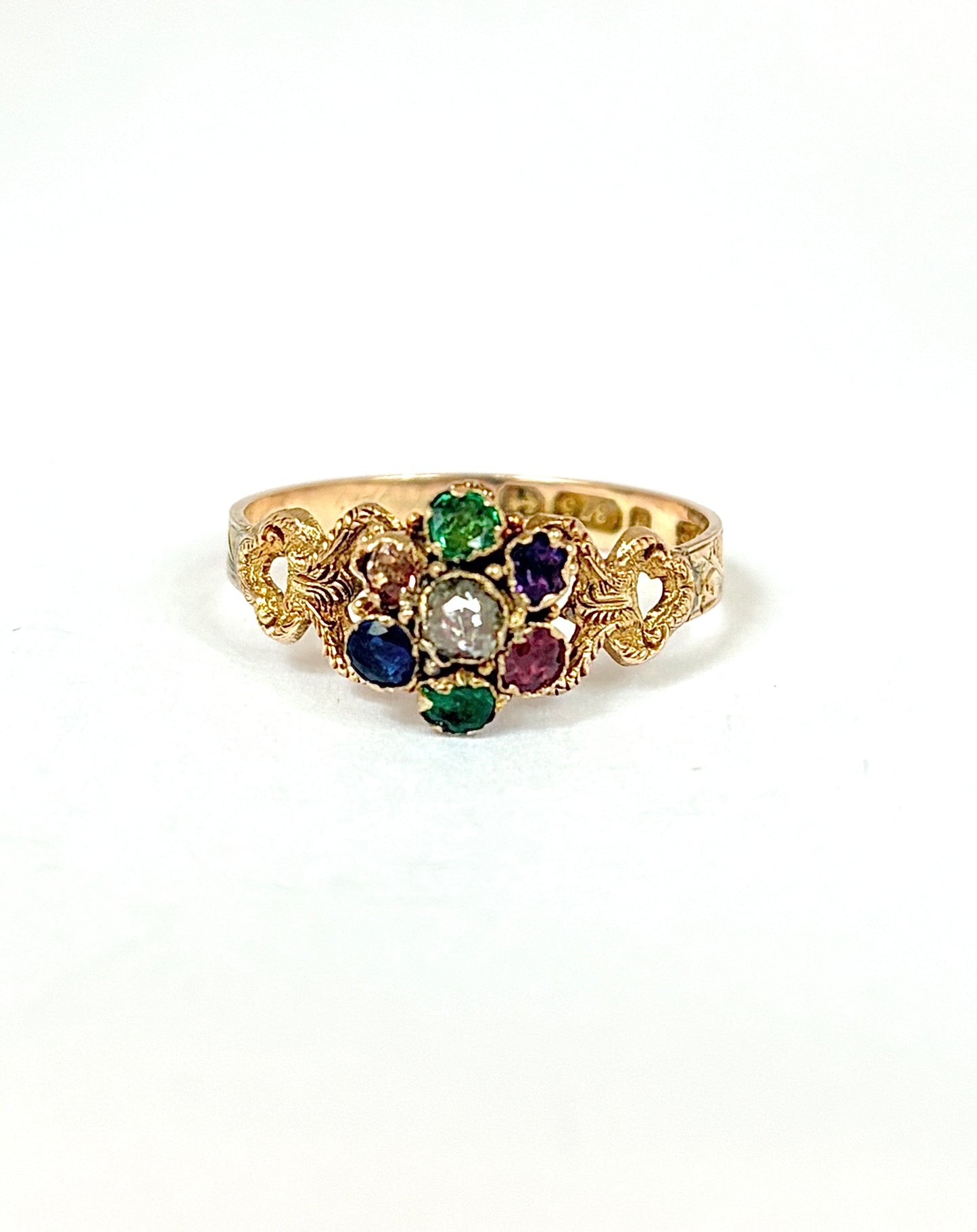 Victorian, 9ct Gold, Dearest Acrostic Multi-Gem Ring