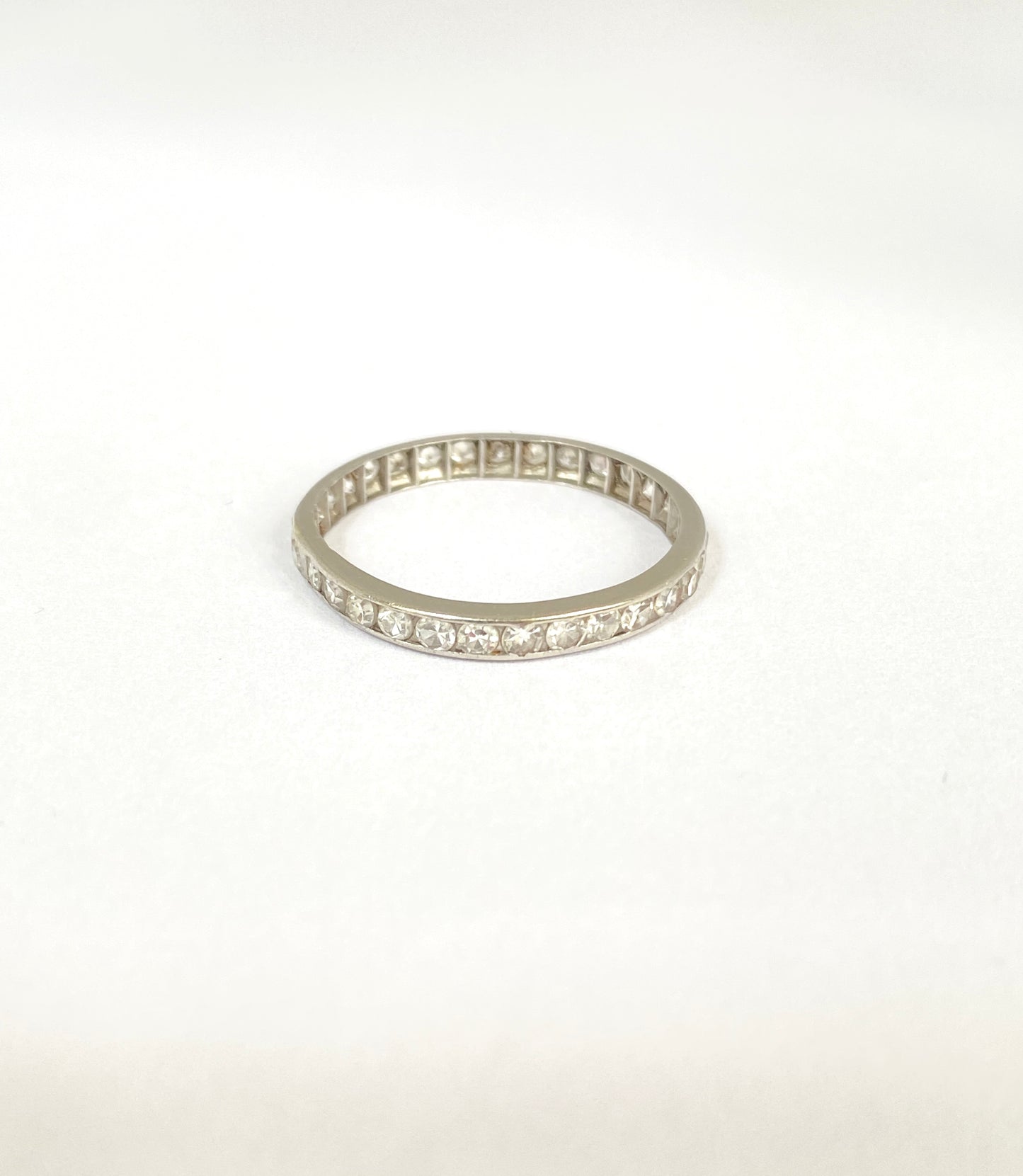 Vintage, Art Deco, Platinum Diamond Eternity Ring, Size UK O/US 7