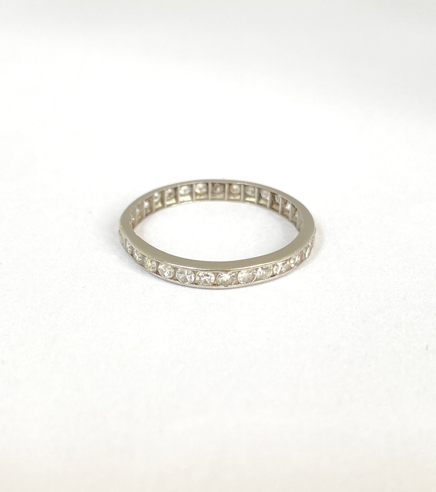Vintage, Art Deco, Platinum Diamond Eternity Ring, Size UK O/US 7