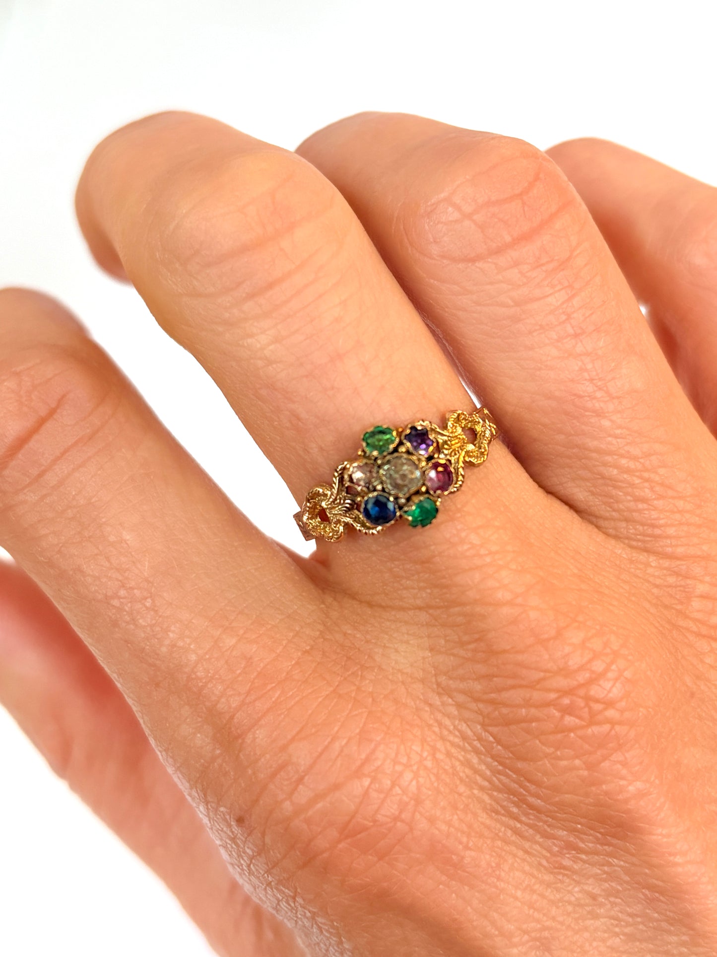 Victorian, 9ct Gold, Dearest Acrostic Multi-Gem Ring