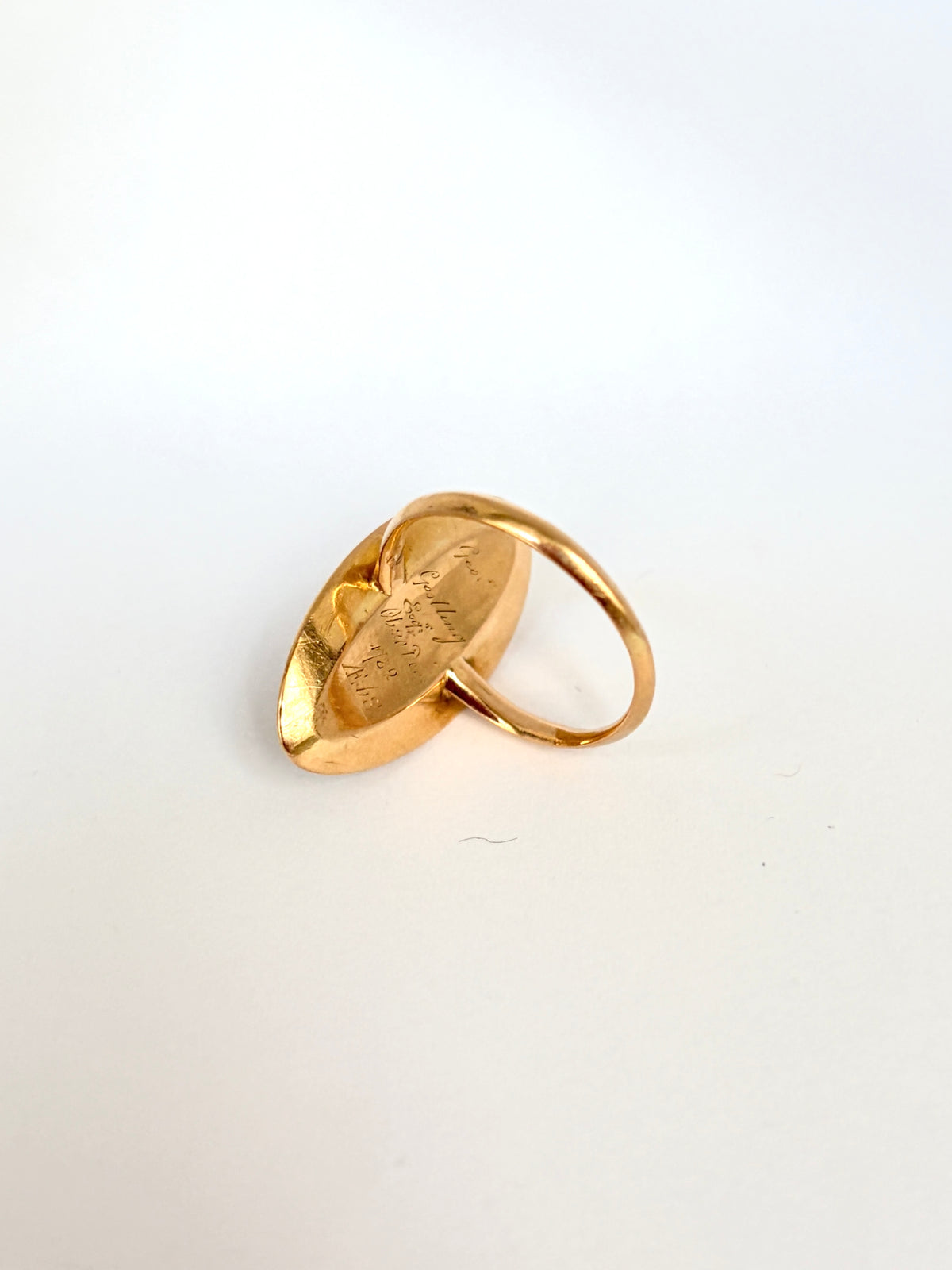 Antique Georgian, 18ct Gold, Bristol Blue Glass Marquise Ring with Diamond Crescent  Moon