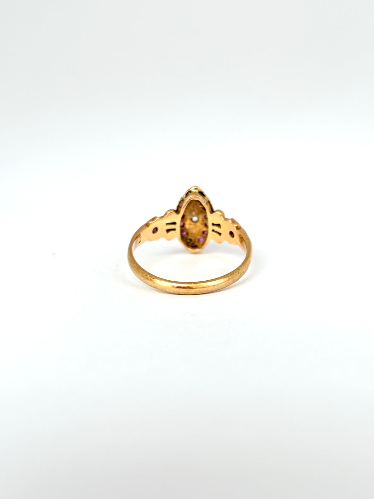 Victorian, 18ct Gold Ruby and Diamond Marquise Ring