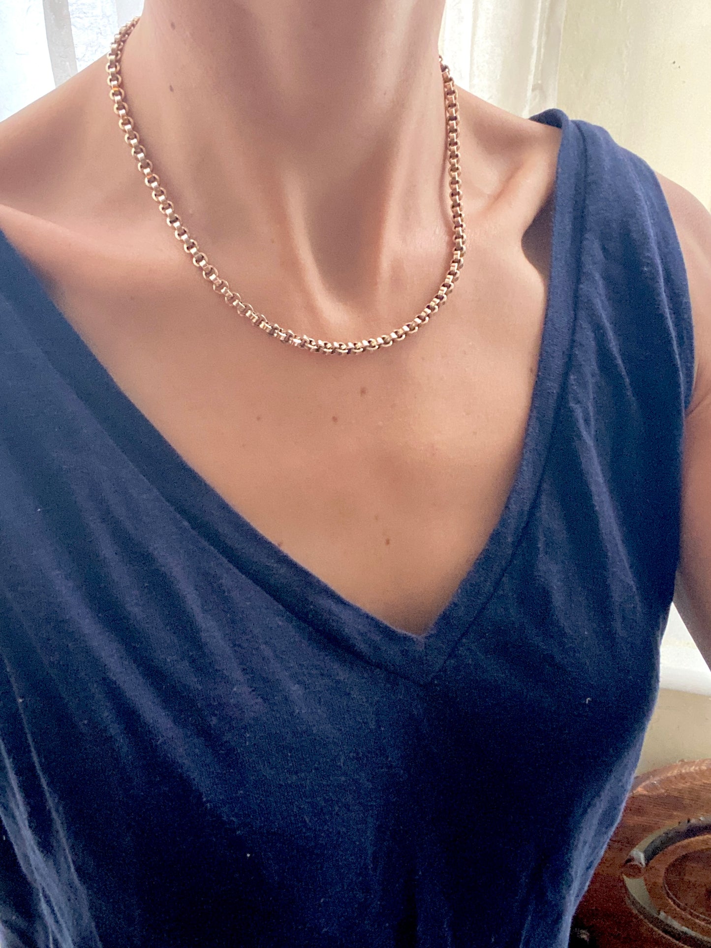 9ct Gold, Antique Belcher / Rolo Chain, 17 inches and 17.57g