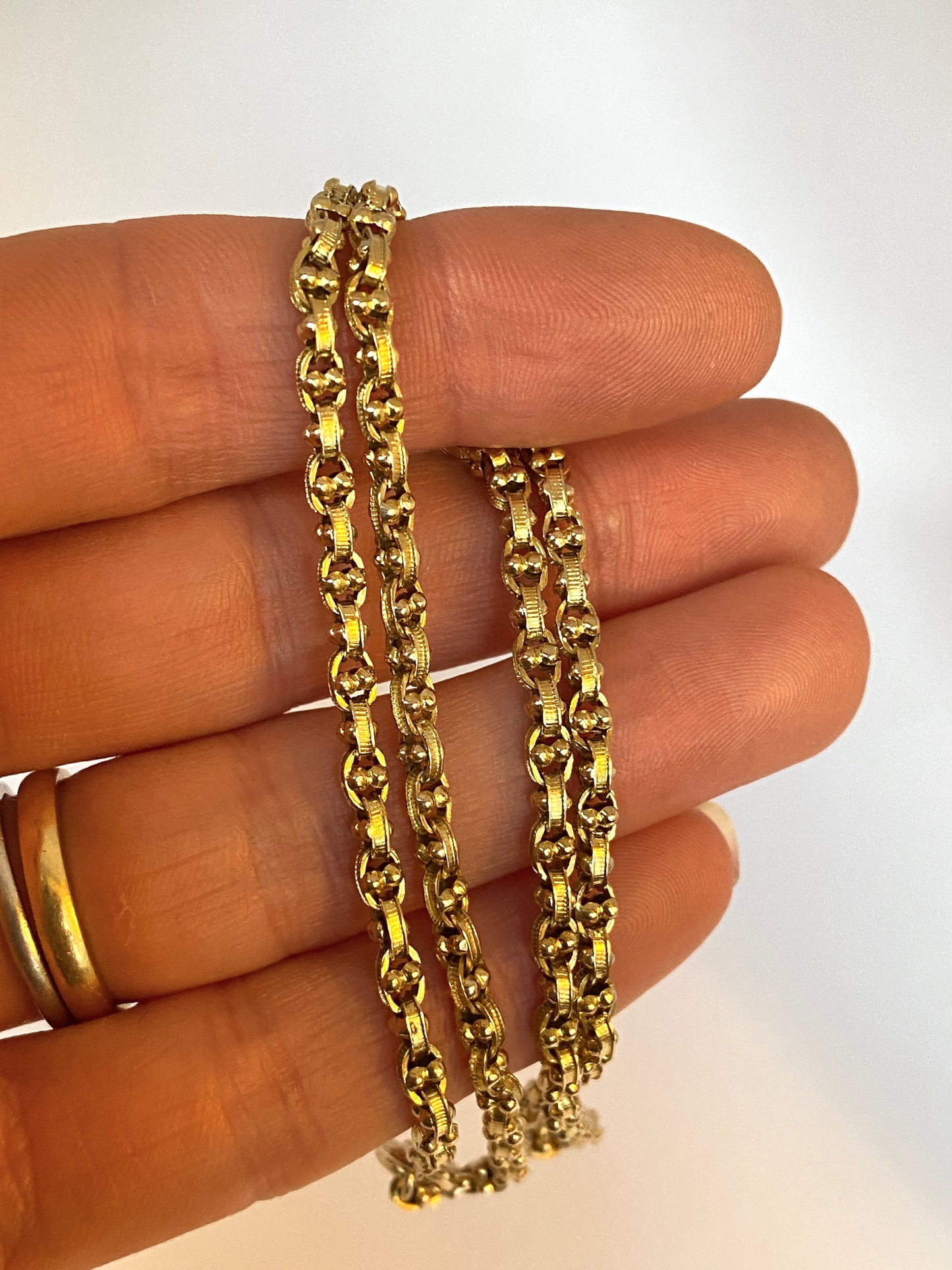 16 inch 9ct Gold Vintage Fancy Link Chain (9.03g)