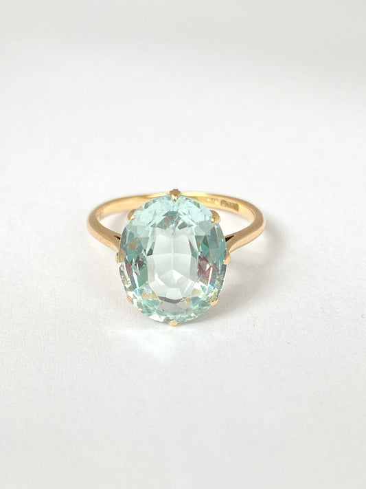 Art Deco (1930s) 15ct Gold Aquamarine Solitaire Ring