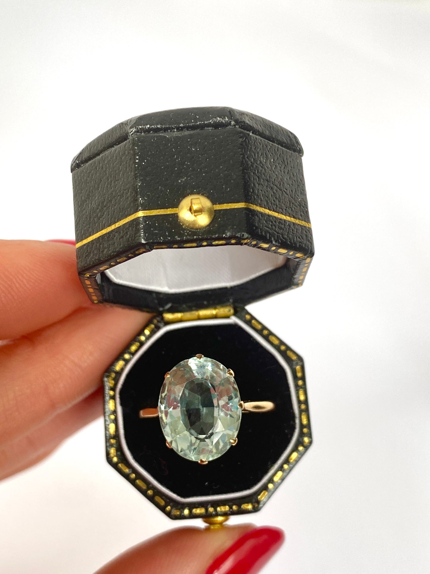 Art Deco (1930s) 15ct Gold Aquamarine Solitaire Ring