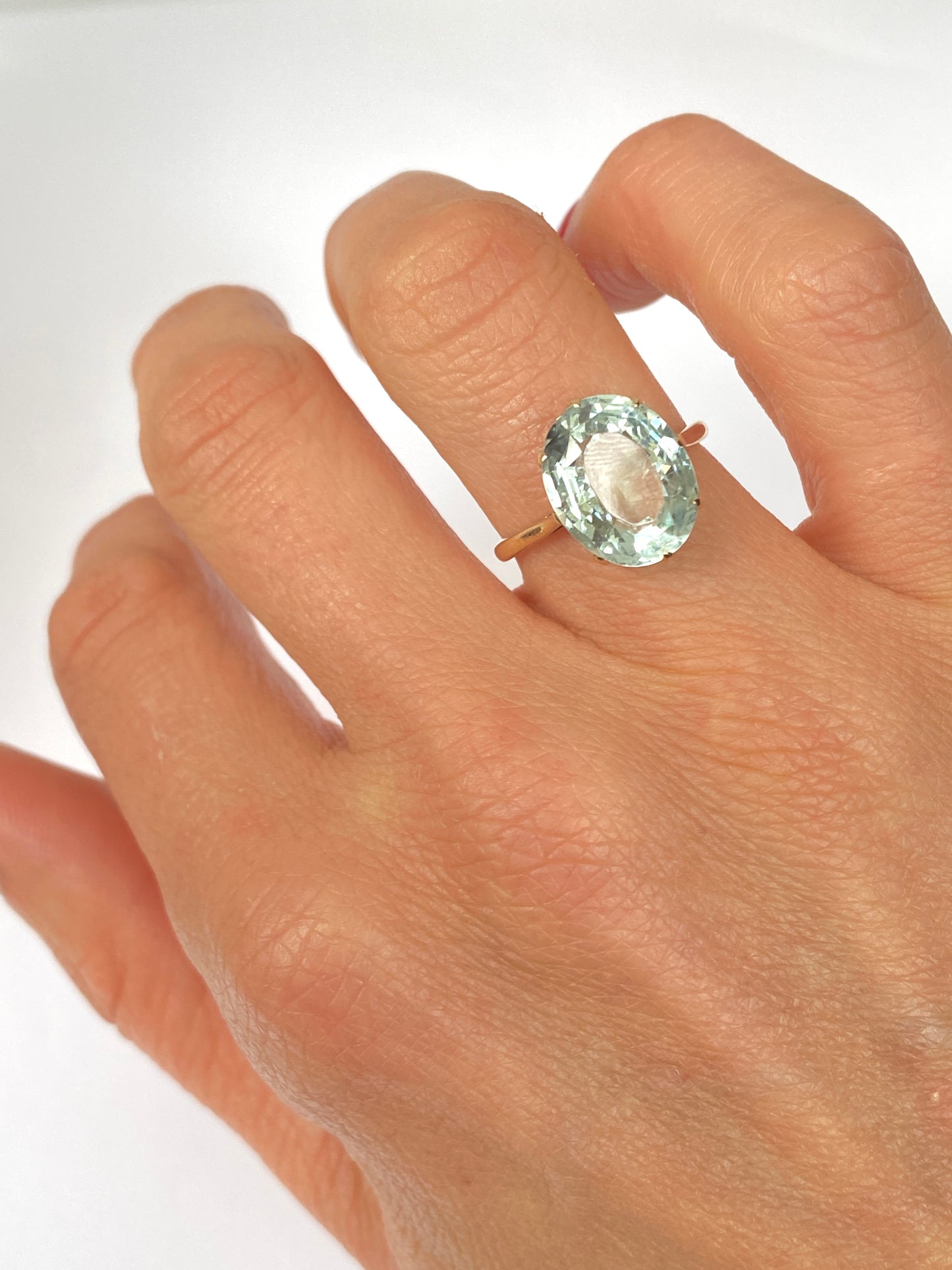 Art Deco (1930s) 15ct Gold Aquamarine Solitaire Ring
