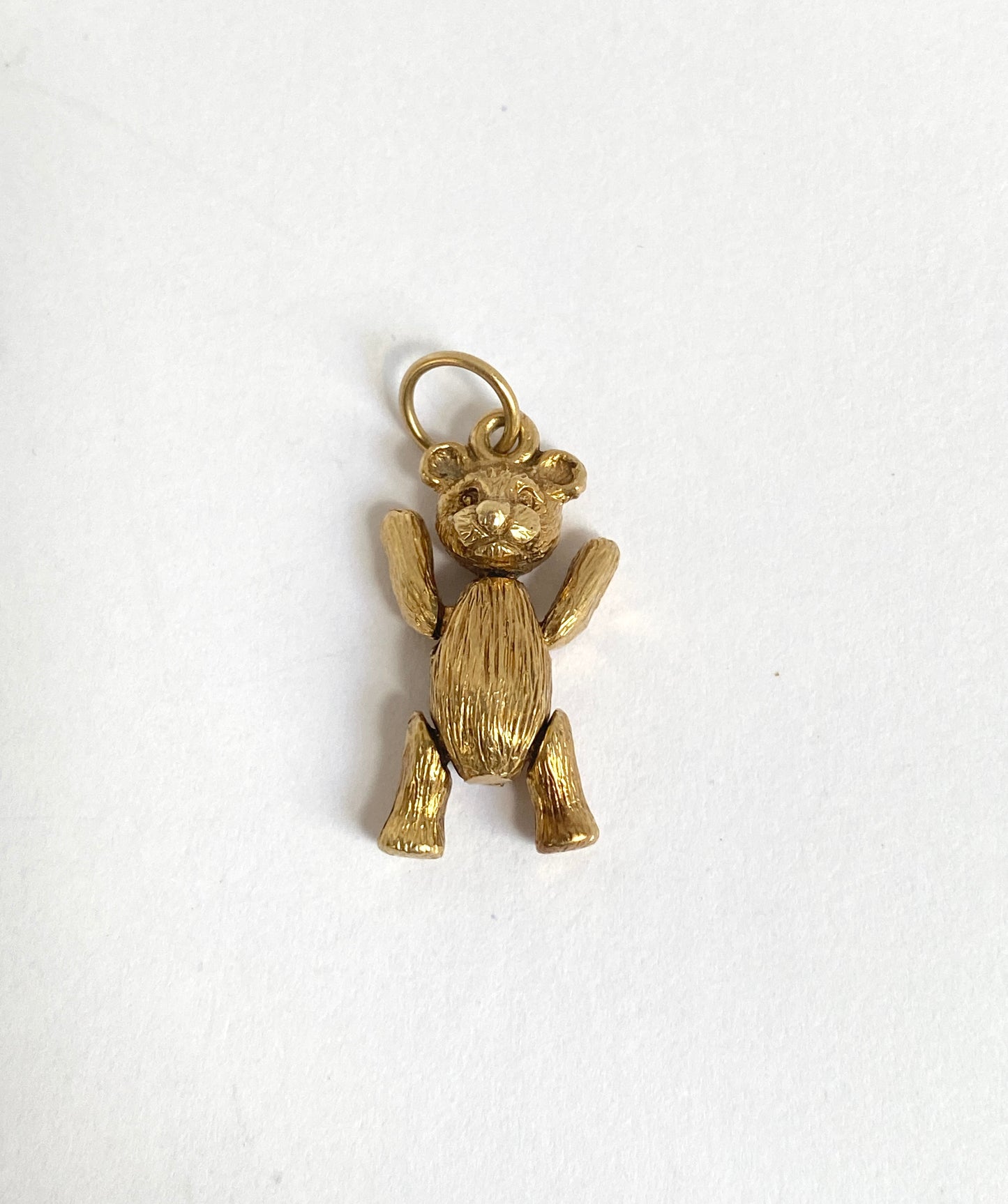 Antique, 9ct Gold Articulated Teddy Bear Pendant/Charm