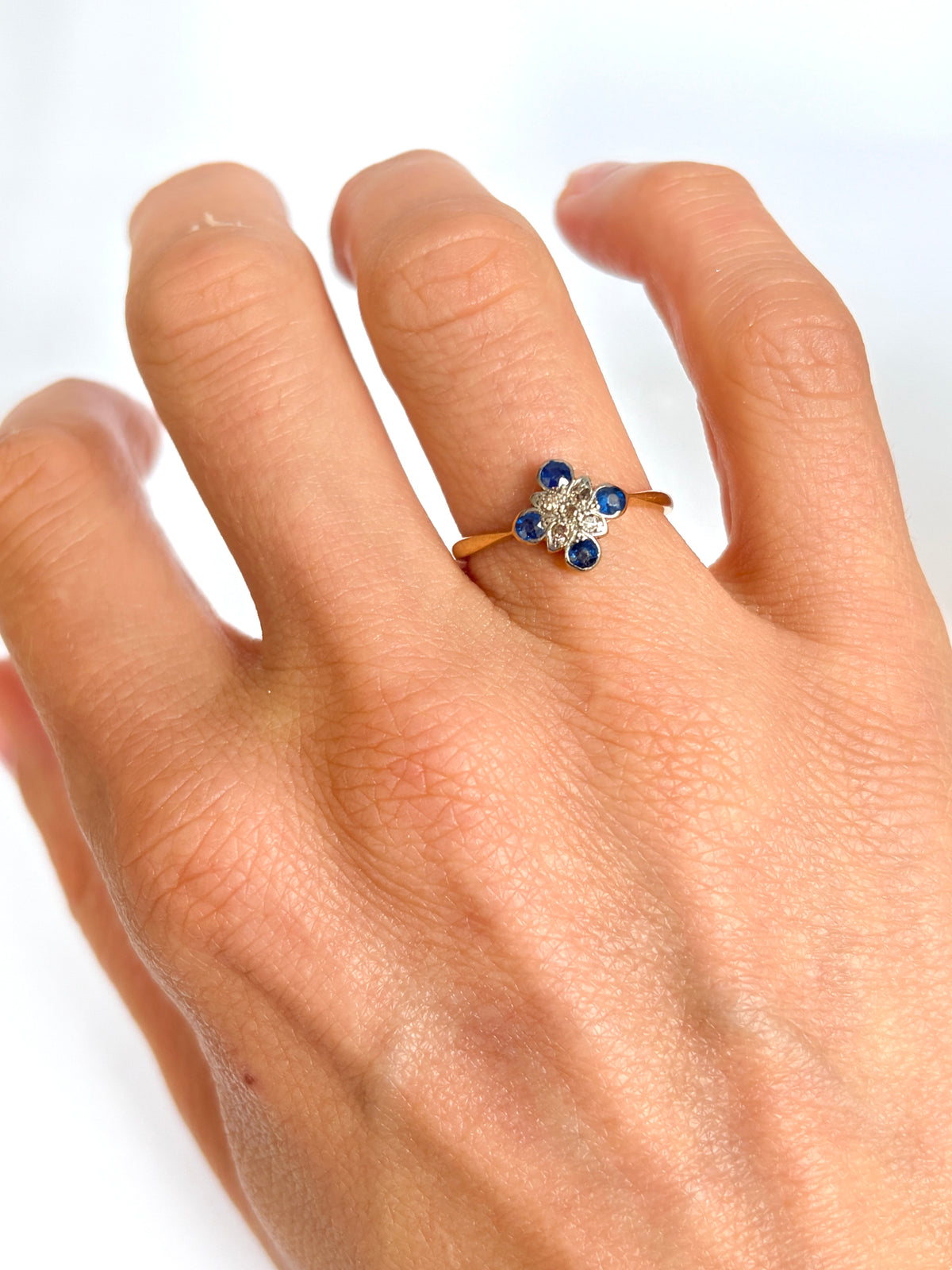 18ct Gold and Platinum, Sapphire/Diamond Engagement Ring