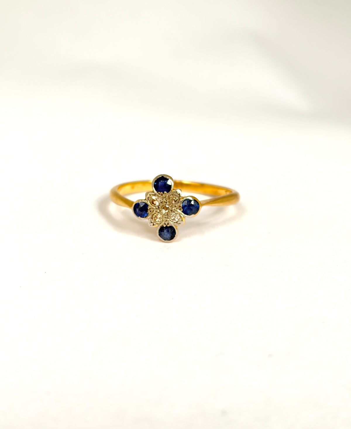 18ct Gold and Platinum, Sapphire/Diamond Engagement Ring