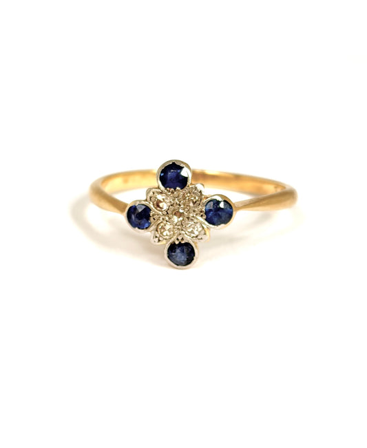 18ct Gold and Platinum, Sapphire/Diamond Engagement Ring