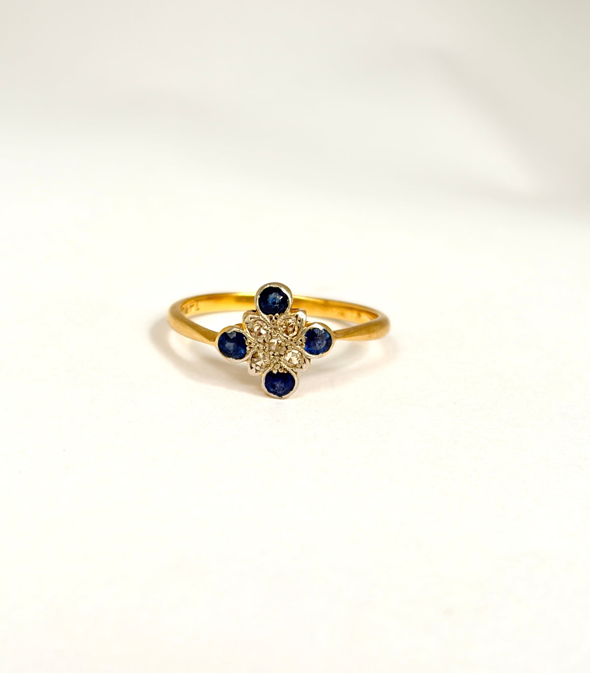 18ct Gold and Platinum, Sapphire/Diamond Engagement Ring