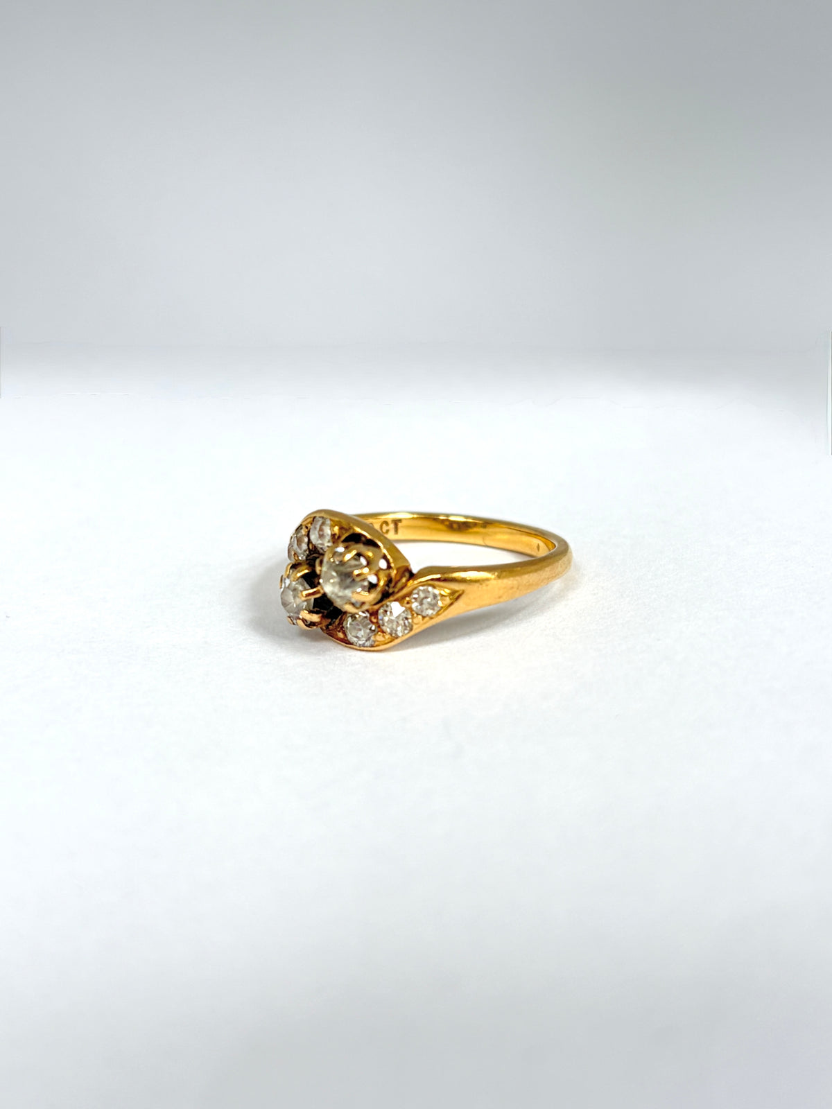 French, Antique, 18ct Gold, Art Nouveau Diamond 'Moi et Toi' Ring