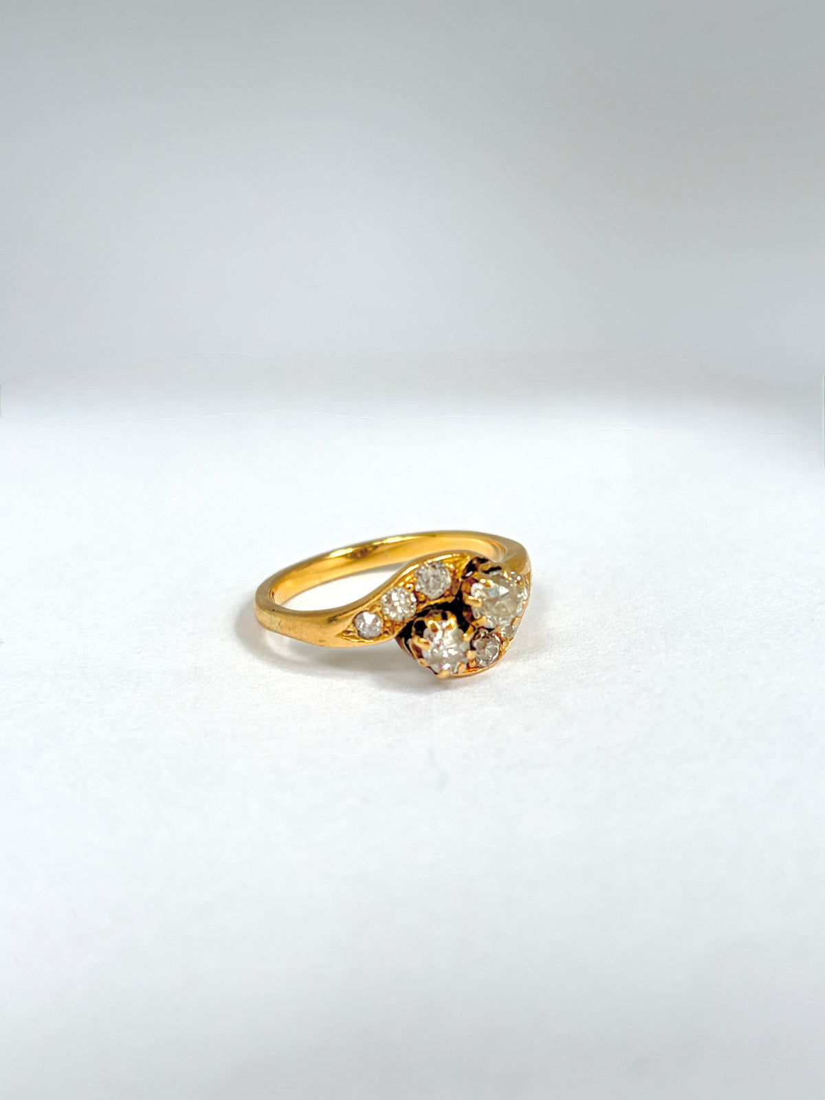 French, Antique, 18ct Gold, Art Nouveau Diamond 'Moi et Toi' Ring