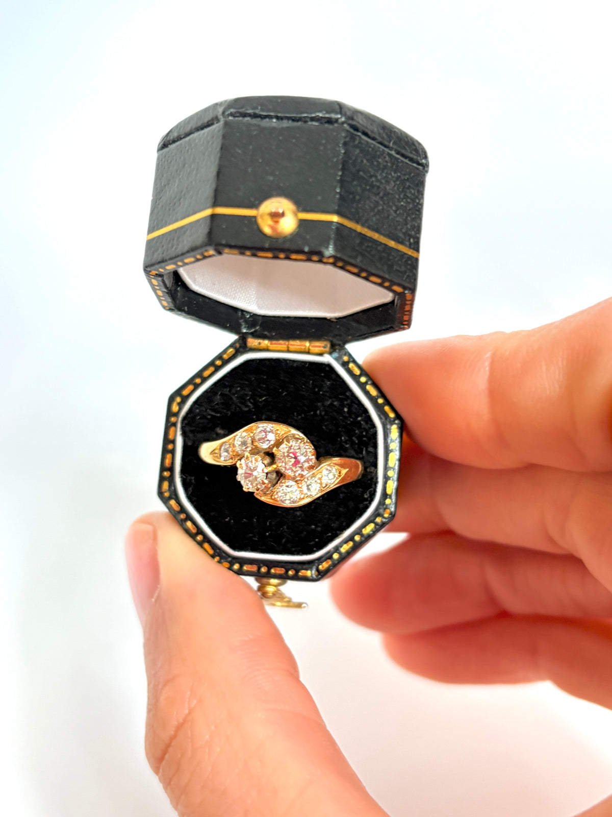 French, Antique, 18ct Gold, Art Nouveau Diamond 'Moi et Toi' Ring