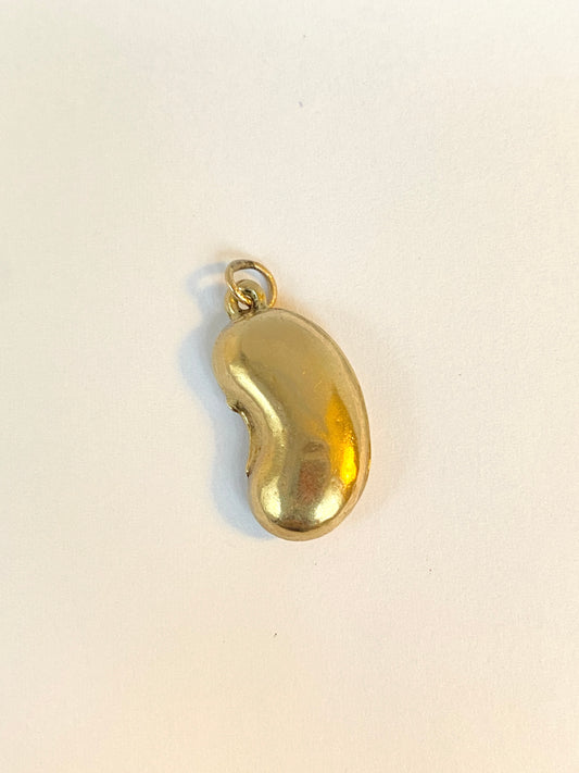 Reserved- Large, 9ct Gold, Vintage, Kidney Bean Lucky Charm, Hallmarked 9ct Gold and 1974