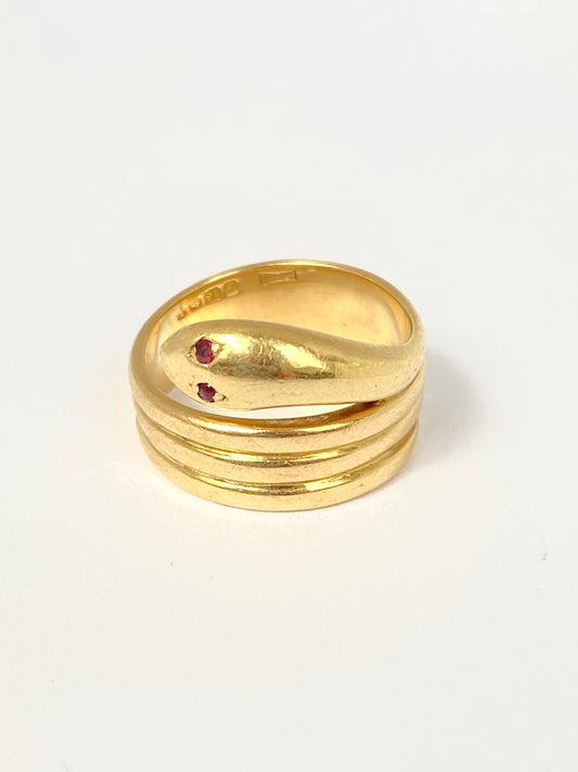 Stunning, vintage, 18ct Gold Snake Ring, Hallmarked for Birmingham, 1933