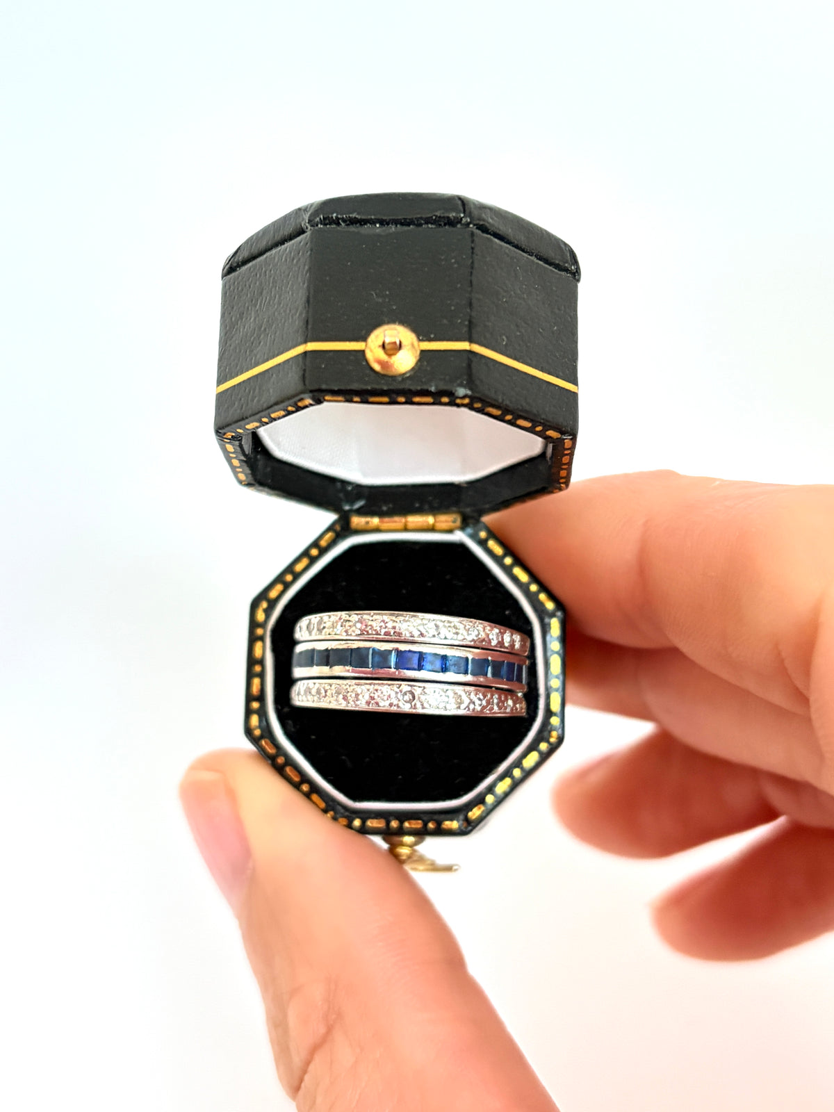 Vintage 18ct White Gold,  Ruby, Sapphire & Diamond 'Night and Day' Ring, 1998
