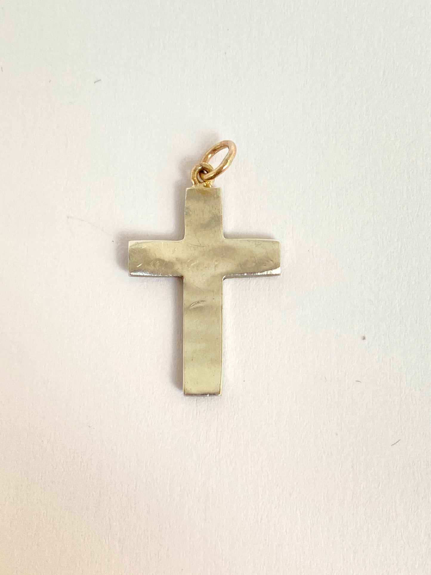 Victorian, Rose cut Diamond, Silver and Blue Enamel Cross / Pendant