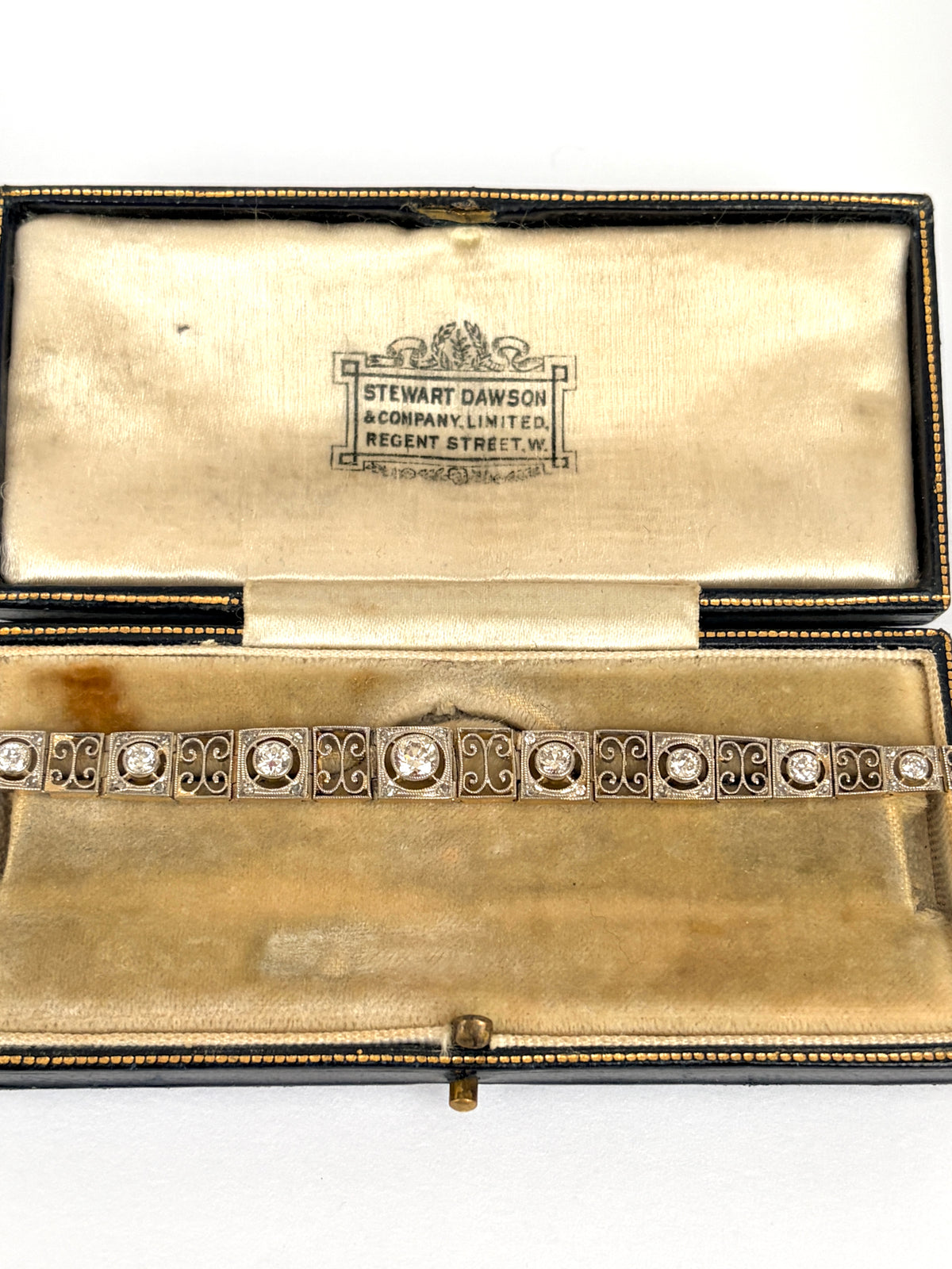 Incredible, Art Deco, Platinum and 18ct Gold Diamond Graduated Line Bracelet; 14.71g, 7 inches