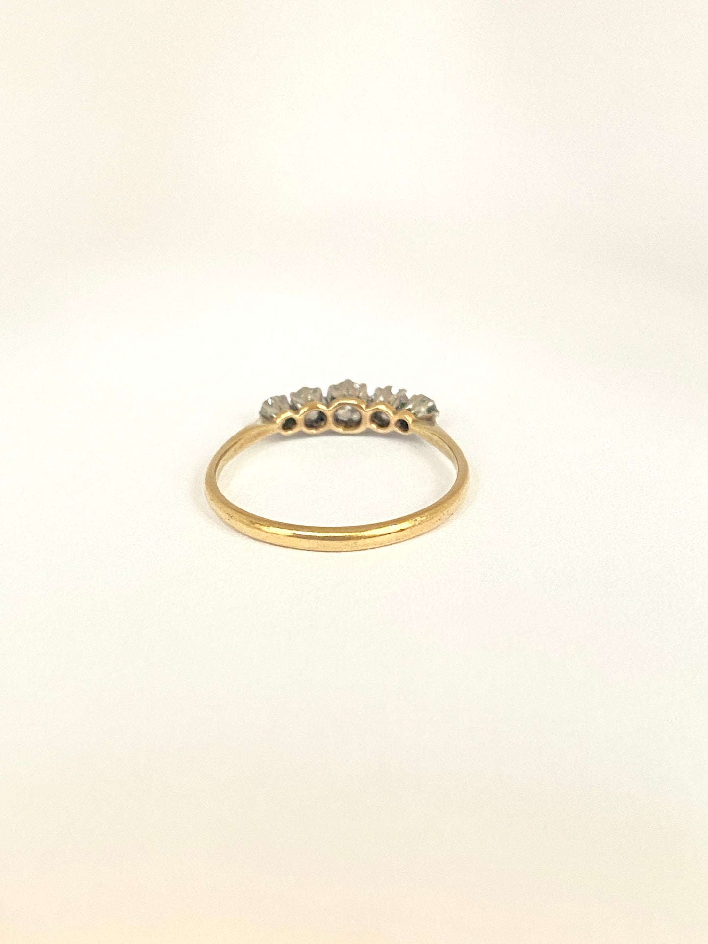 Art Deco, 18ct Gold and Platinum, Vintage 5 Stone Diamond Ring