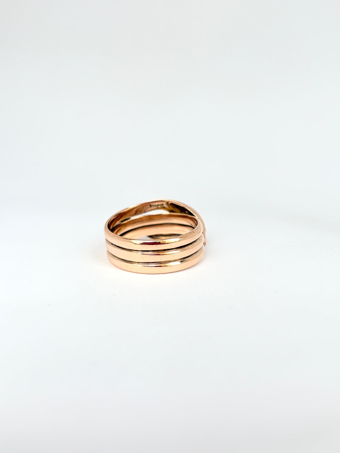 Stunning, Antique, 9ct Rosy Gold Snake Ring, Hallmarked for Chester, 1918