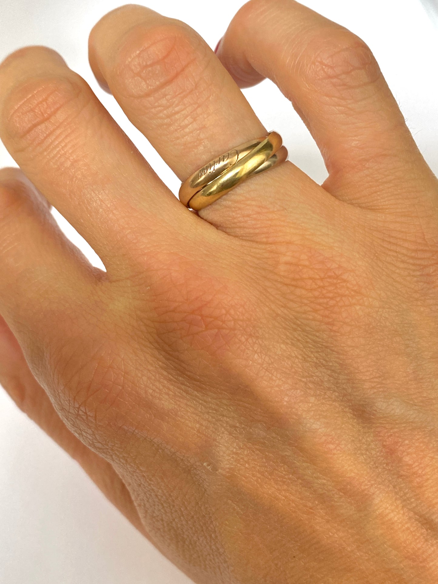 Classic, 18ct Gold Cartier, Three Tone Trinity Ring. Size 52, 5g