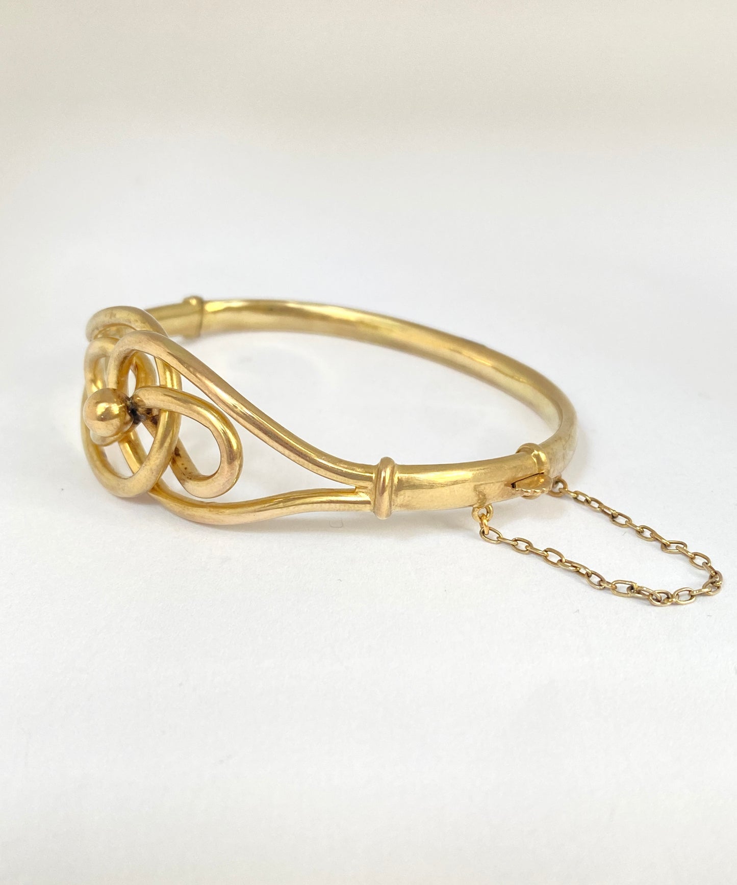 Antique, 9ct Gold Lovers Knot Bangle, 7.89g
