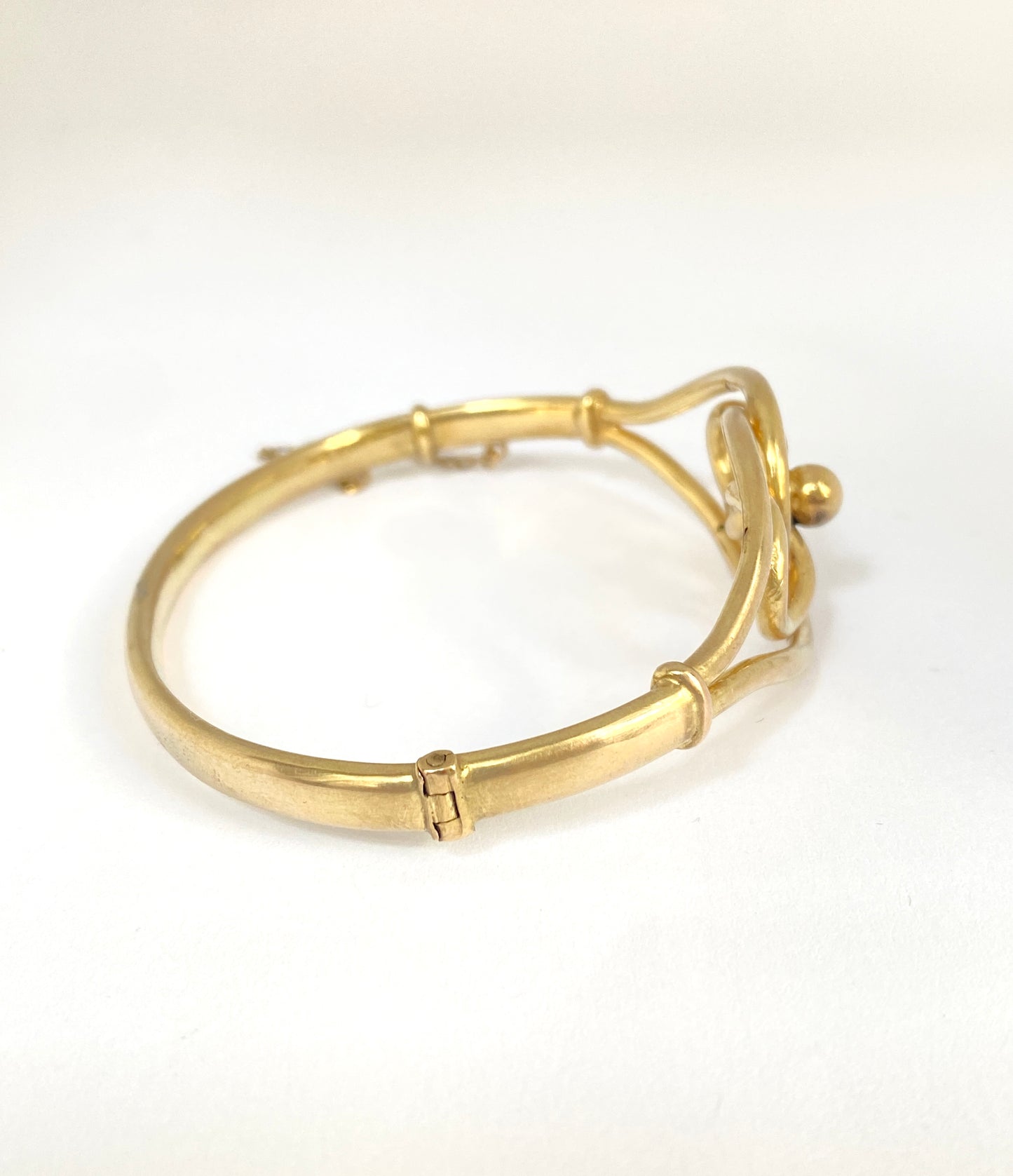 Antique, 9ct Gold Lovers Knot Bangle, 7.89g