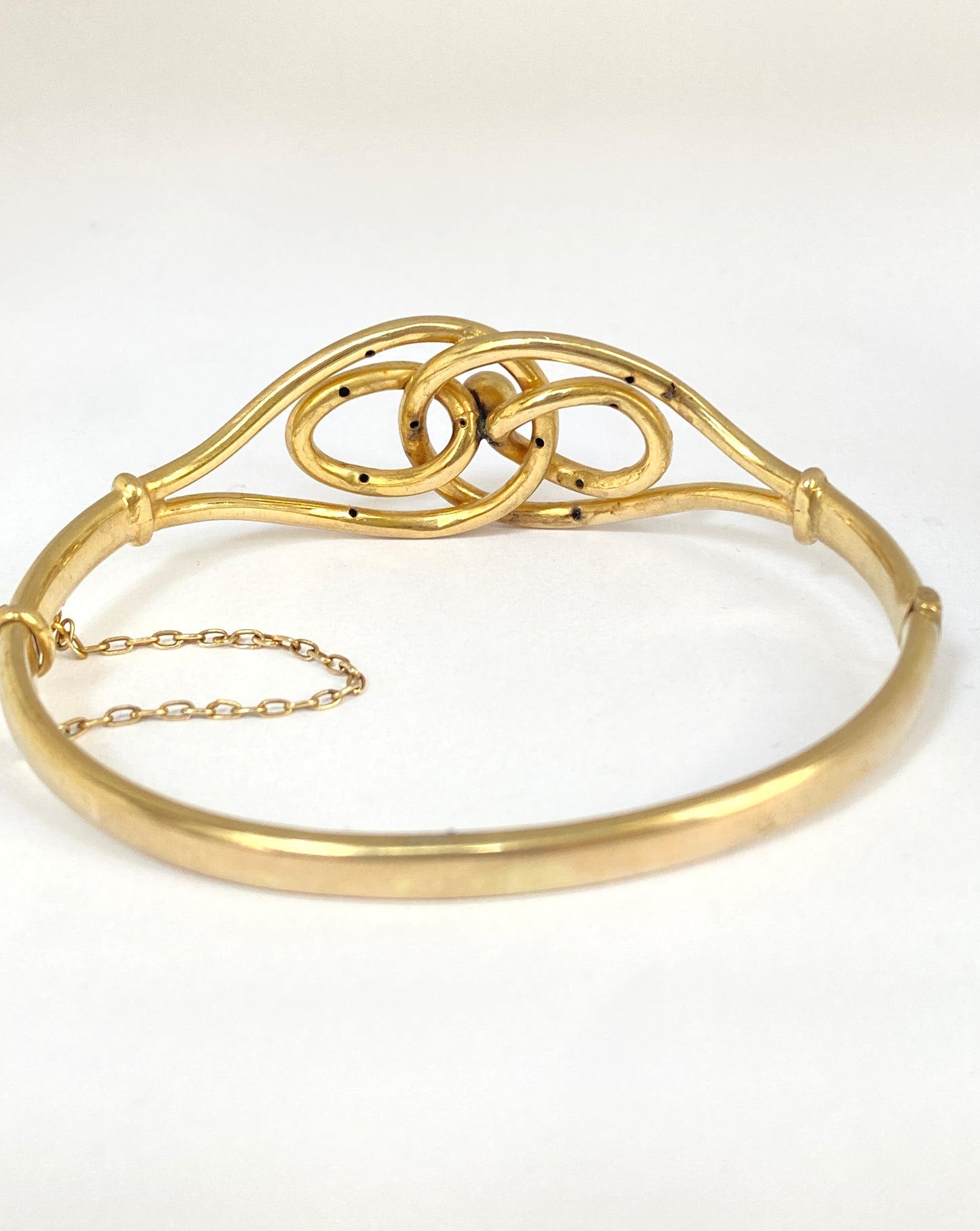 Antique, 9ct Gold Lovers Knot Bangle, 7.89g
