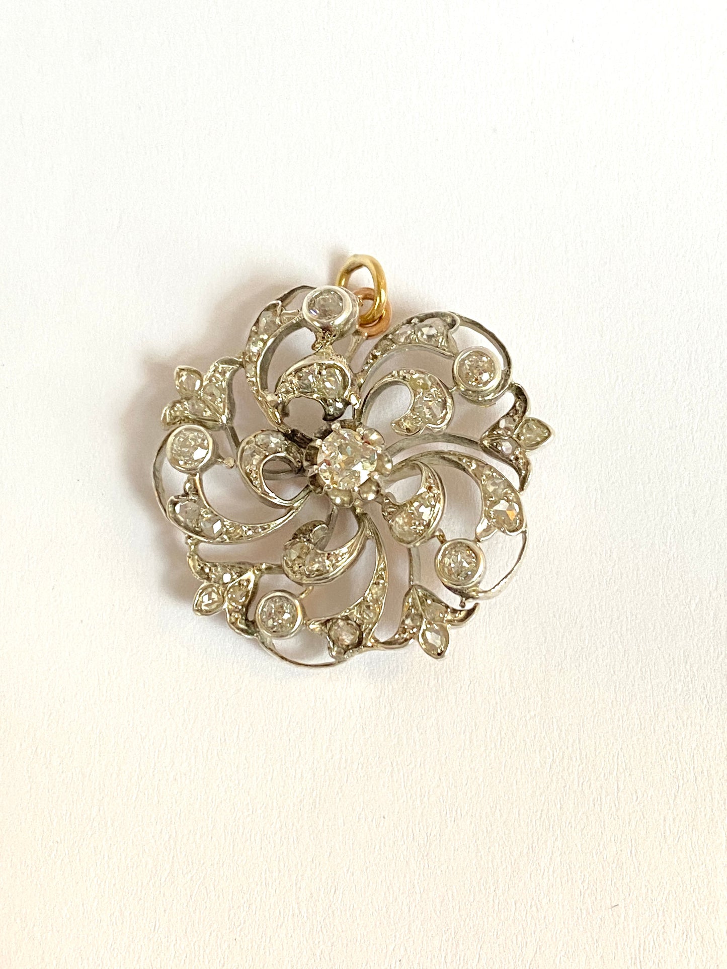 Art Deco, Platinum and 9ct Gold, Diamond Scatter Pendant