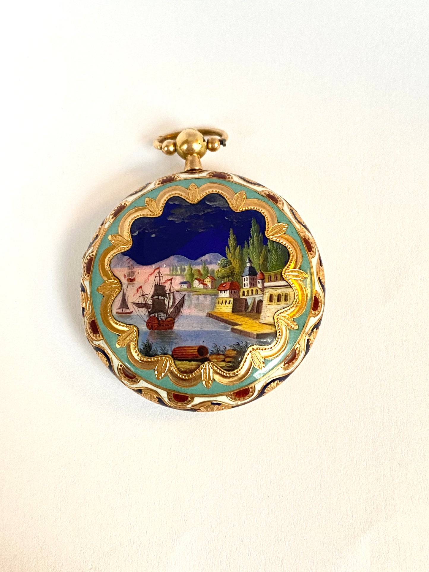 RESERVED FINAL PAYMENT KATHY Incredible, Early Victorian, 18ct Gold and Enamel Antique Vinaigrette / Pendant