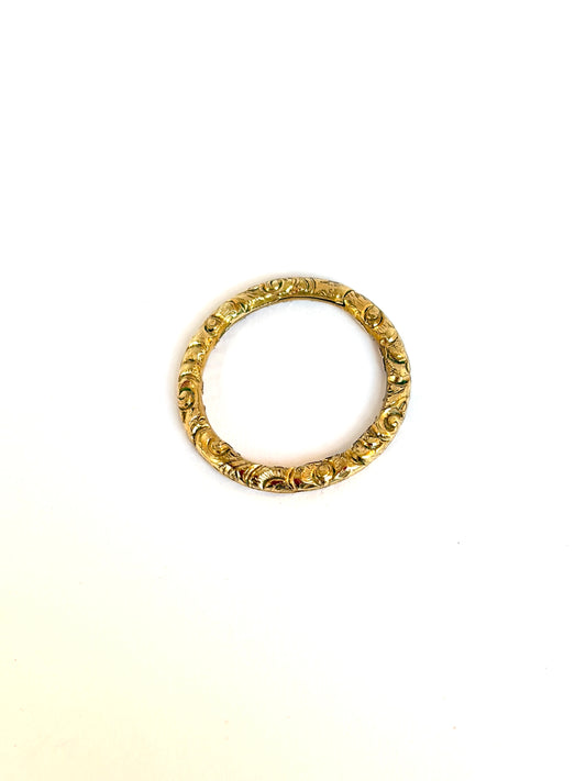 Pinchbeck, Victorian, Engraved Split Ring
