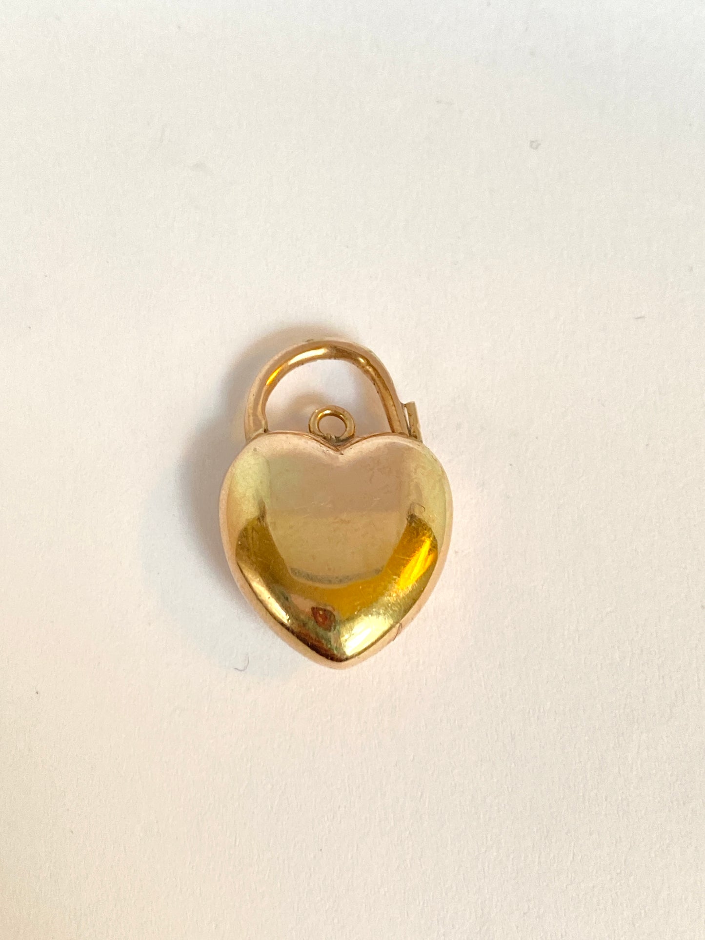 Rare, Antique, 10ct Gold Puffy Heart Padlock Clasp/Pendant