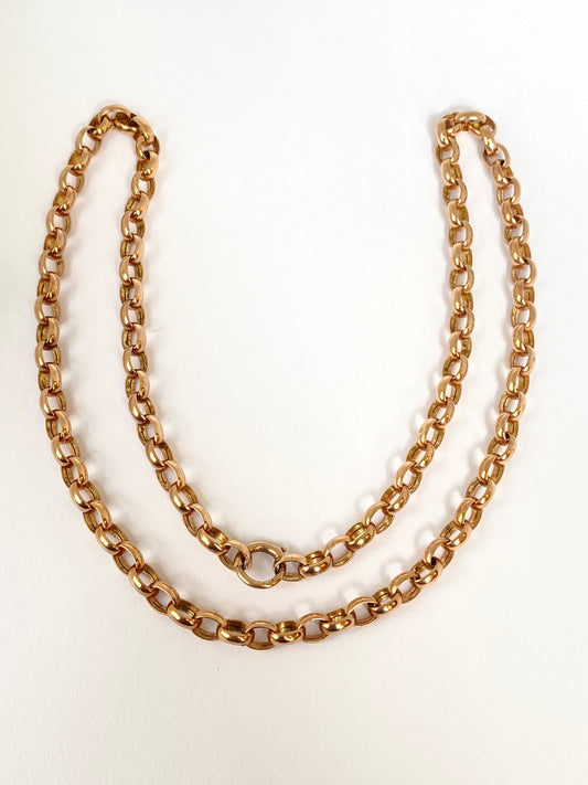 17 inch, 10ct Rosy Gold Vintage Belcher Chain (6.29g)