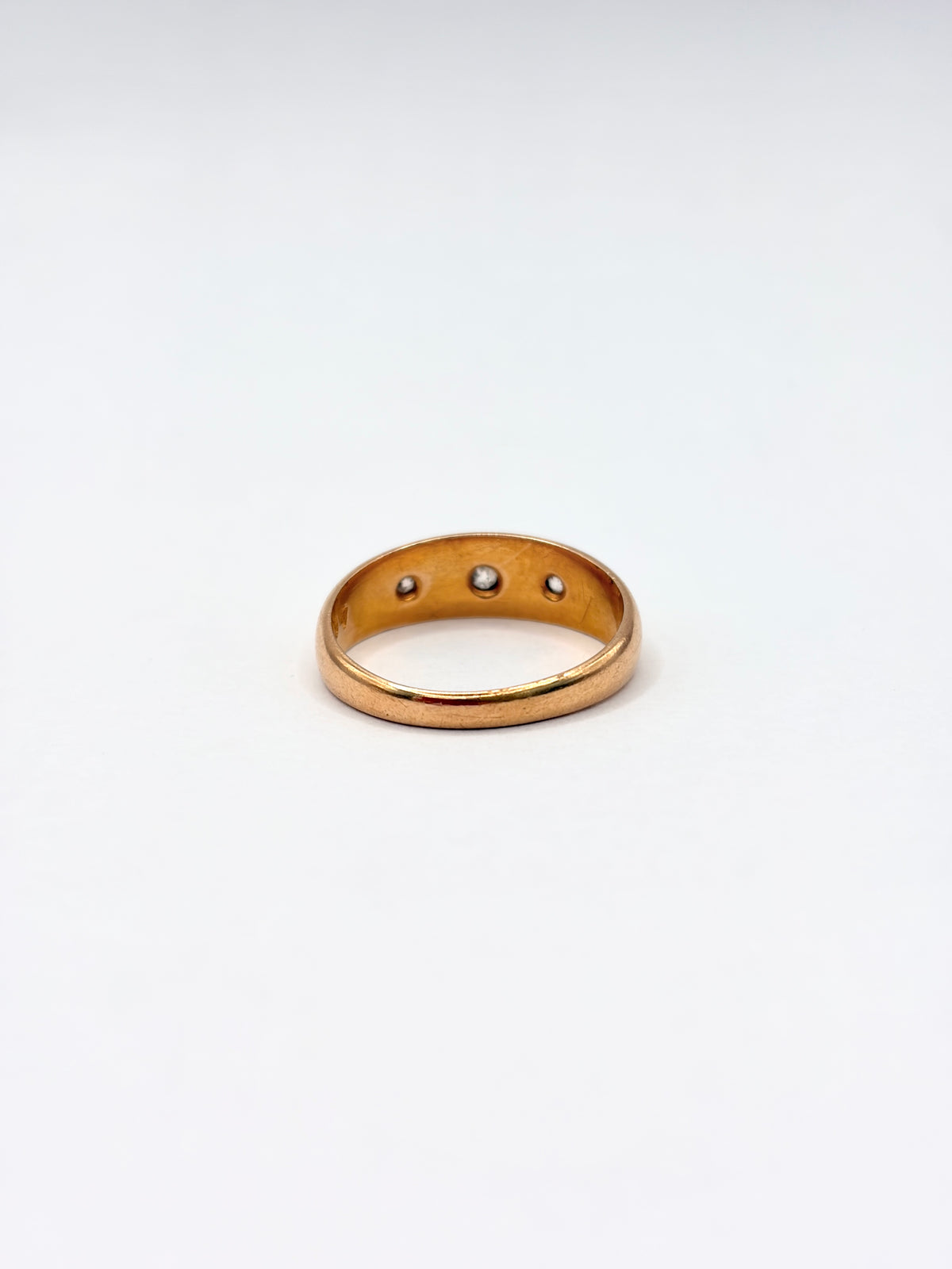 Antique, Victorian Three Star, Gypsy Ring, Hallmarked 18ct Gold, Chester, 1899