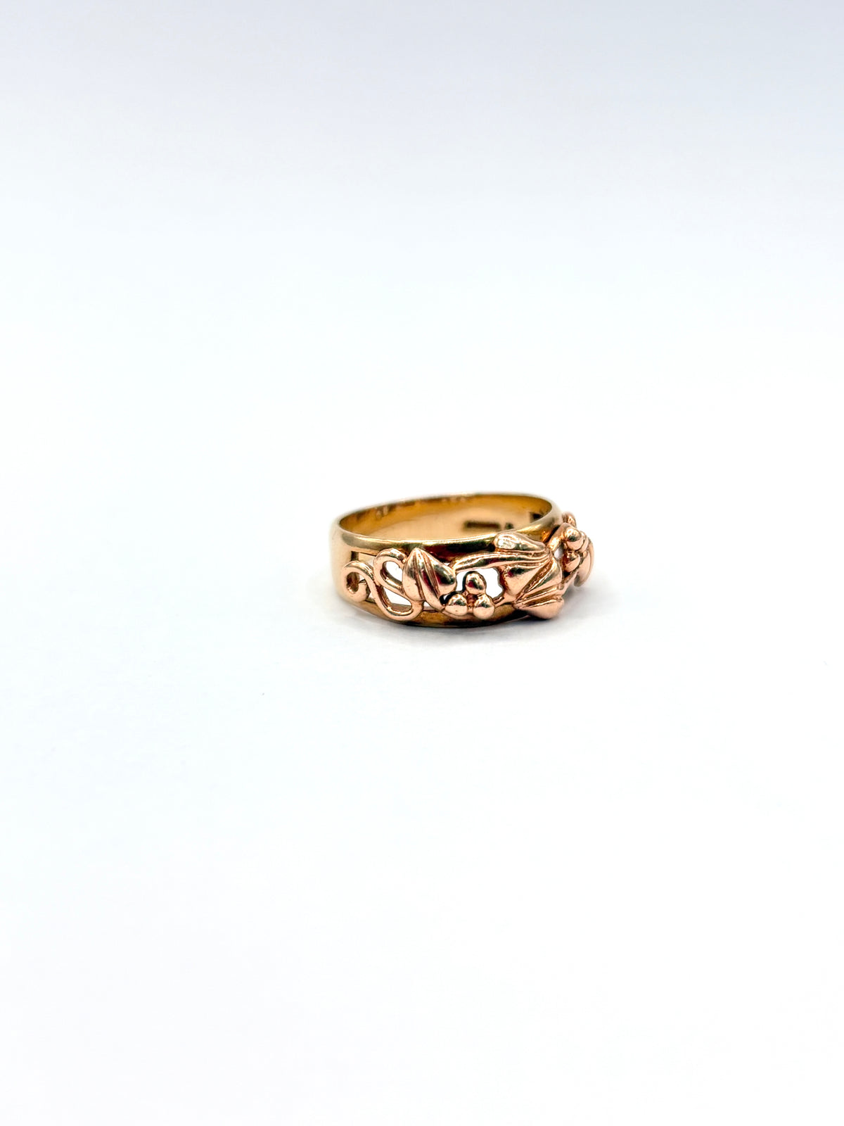 Vintage 9ct Gold Floral Engraved Band, Hallmarked 9ct Gold, Sheffield, 1994
