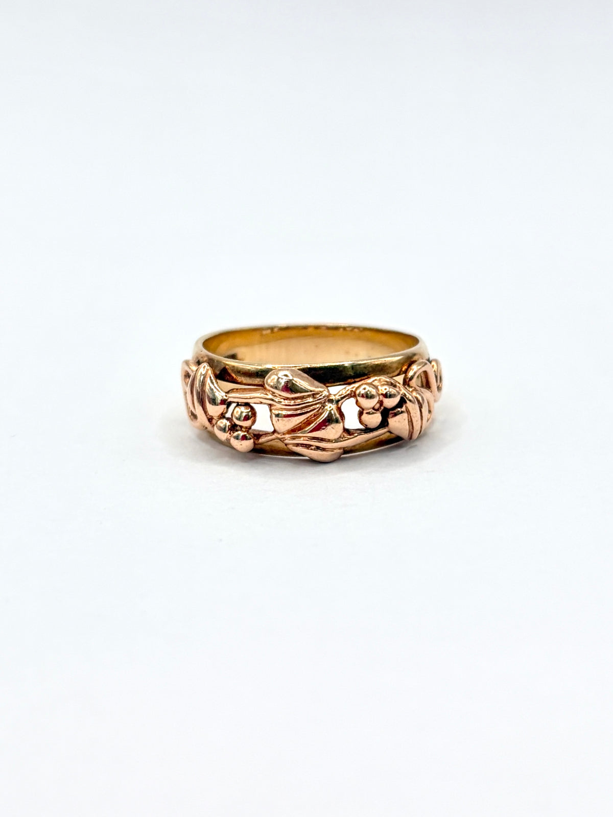 Vintage 9ct Gold Floral Engraved Band, Hallmarked 9ct Gold, Sheffield, 1994