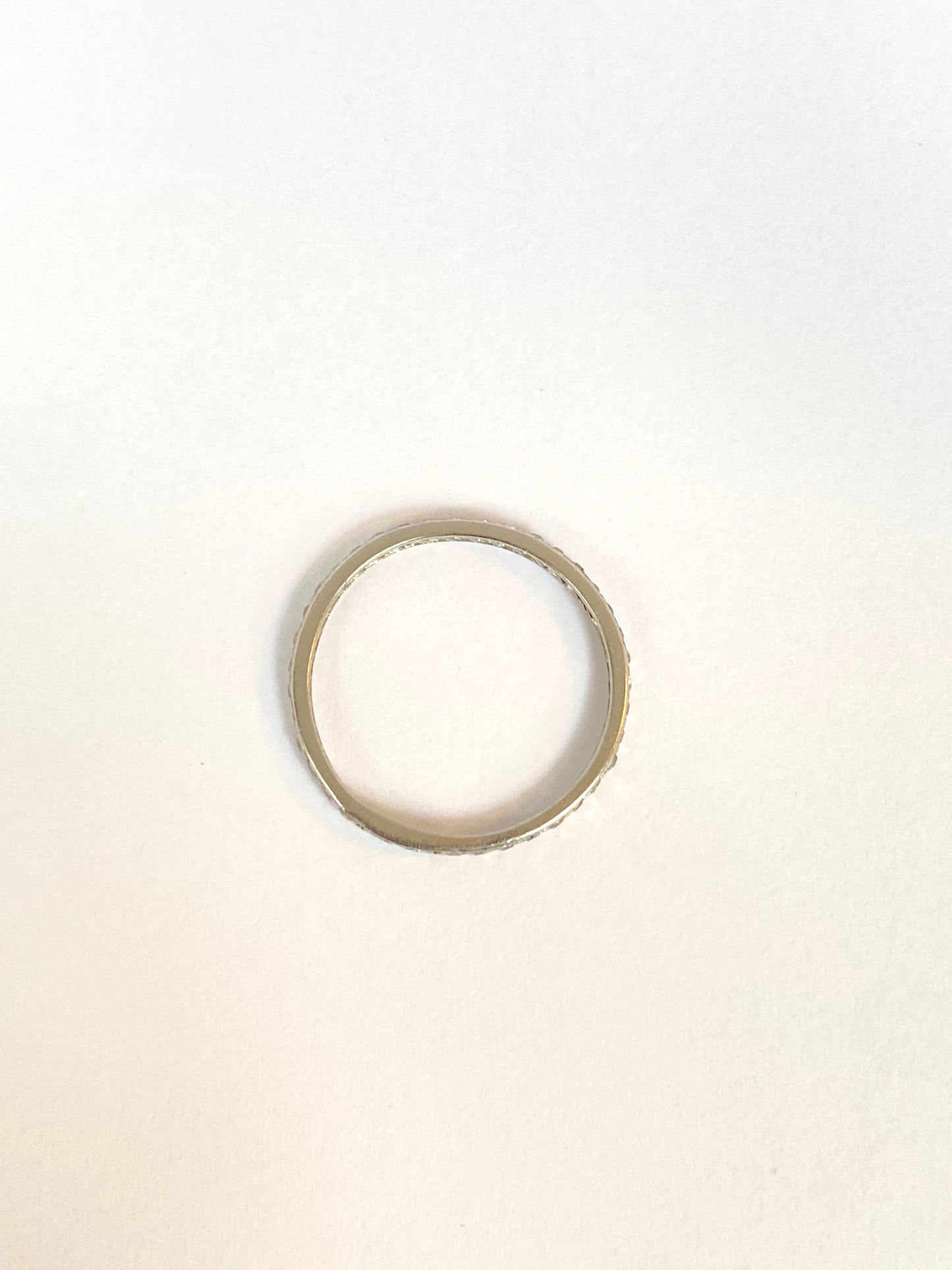 Vintage, Skinny, Art Deco, Platinum Diamond Eternity Ring with 25 Diamonds