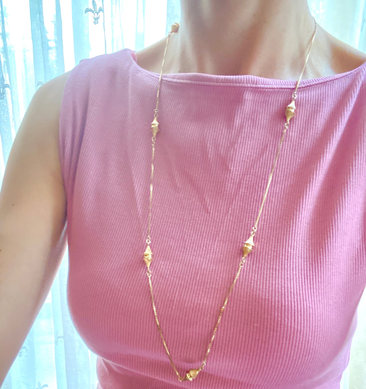 Superb, 32 inch Vintage, 1970s, 9ct Gold, Fancy link Chain, 11.42g