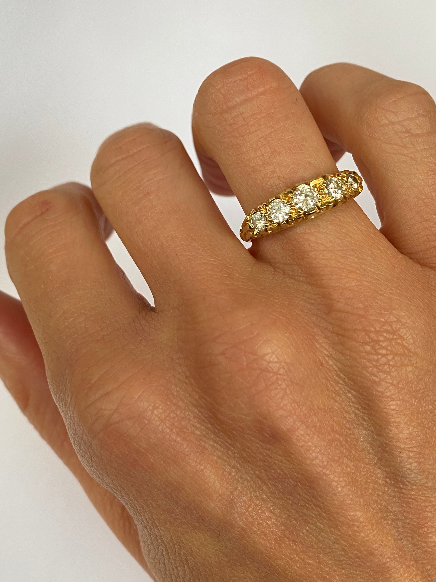 18ct Gold, Vintage 5 Stone Diamond Ring