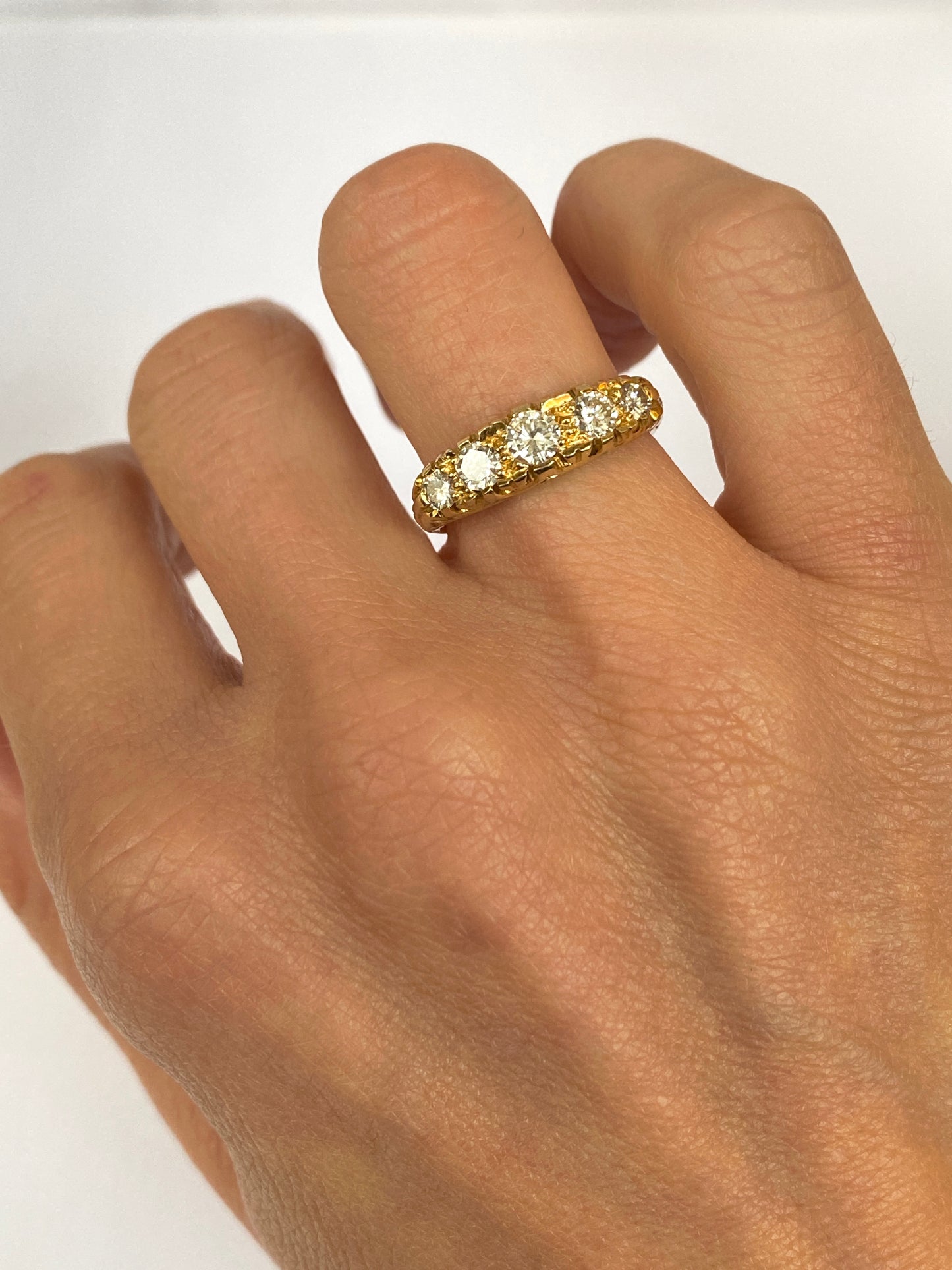 18ct Gold, Vintage 5 Stone Diamond Ring